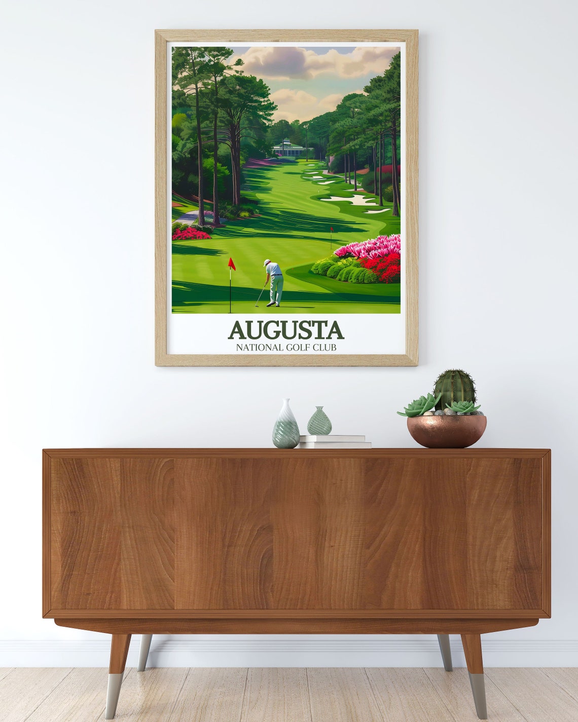 Augusta National Golfer Putting Golden Light Georgia Golf Poster - Image 2