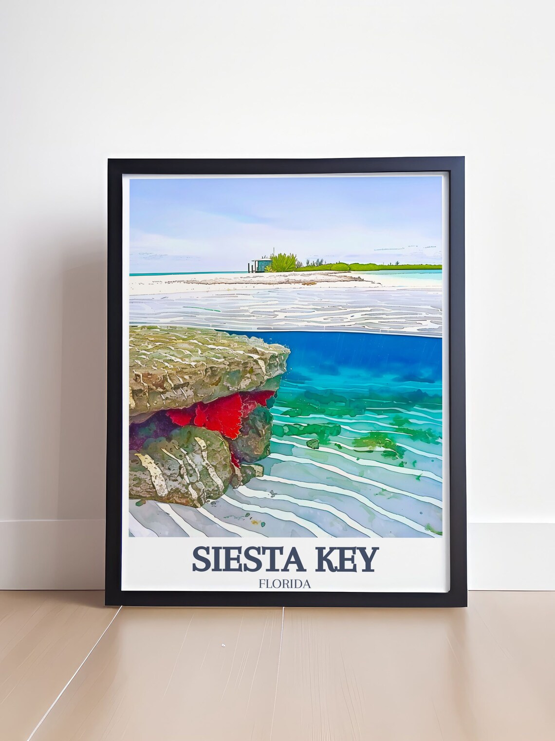 Siesta Key Point of Rocks Shoreline Crystal Water Cove Poster - Image 4
