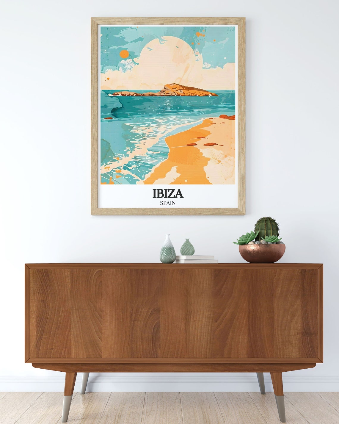 Ibiza Es Vedra Mystical Rocky Islet Golden Sunset Beach Poster - Image 3