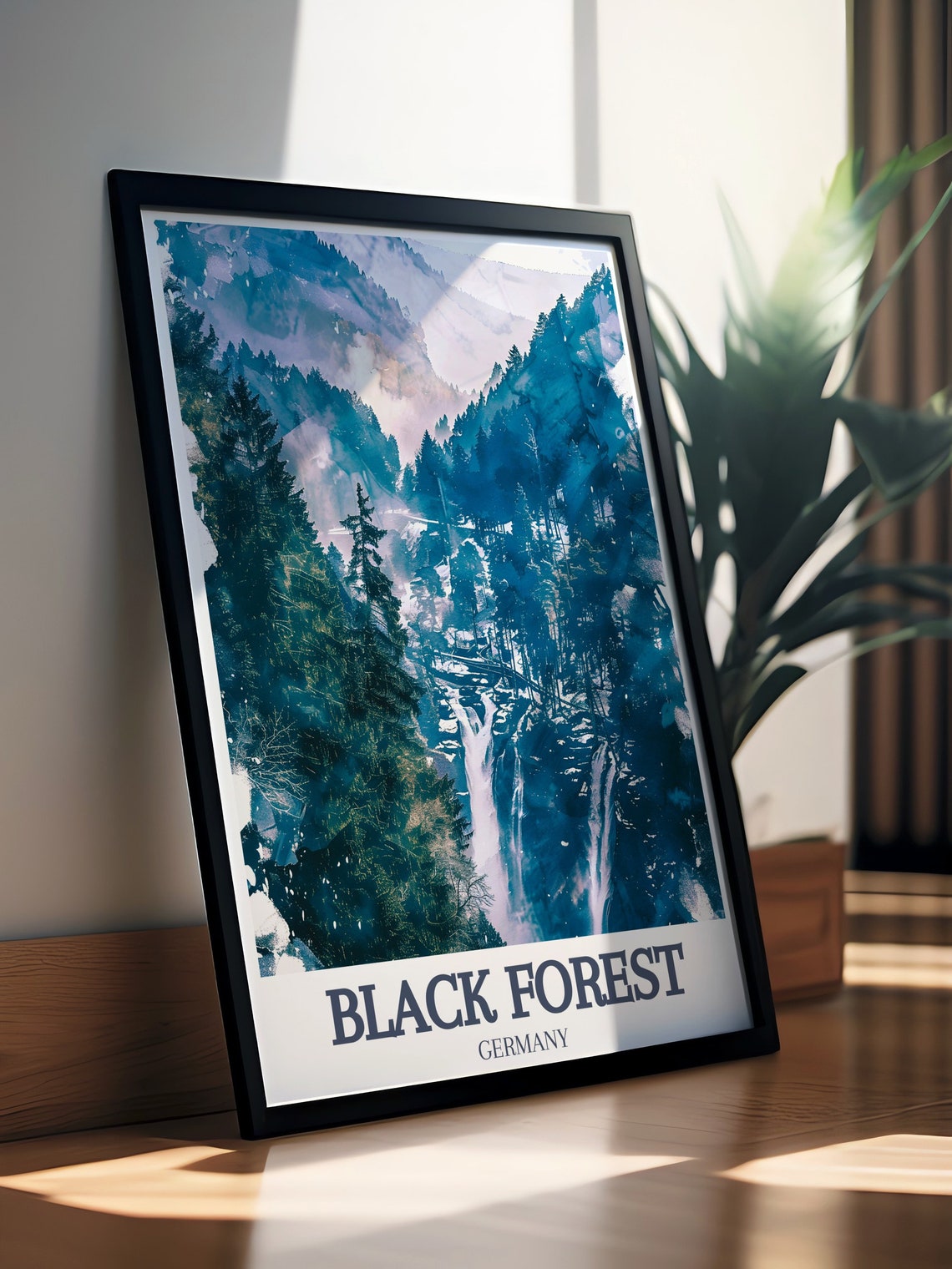 Black Forest Triberg Waterfalls Misty Pine Gorge Germany Travel Poster - Image 3