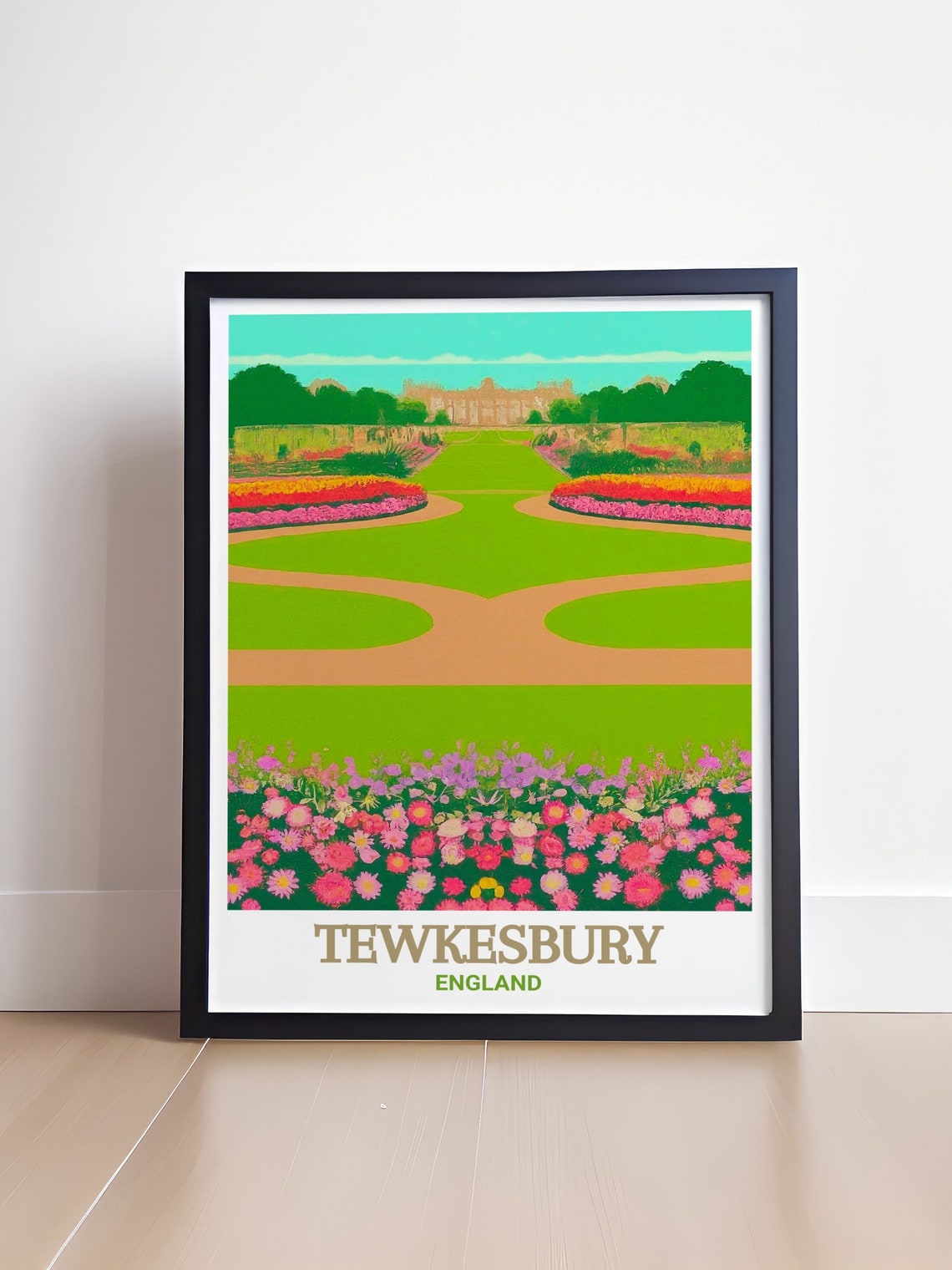 Tewkesbury Wall Art Victoria Gardens And Tewkesbury Artwork Victoria Gardens Decor Victoria Gardens Travel Poster Tewkesbury Gift - Image 4