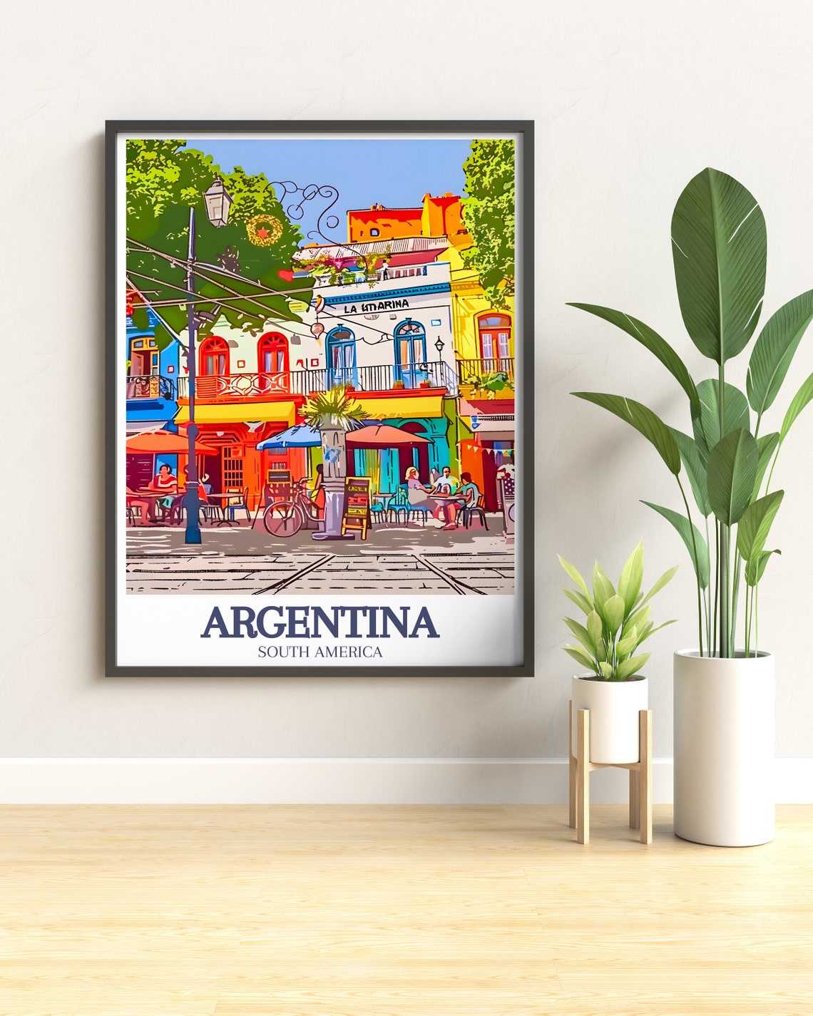 Buenos Aires La Boca Colorful Street Cafes District Poster Art - Image 3