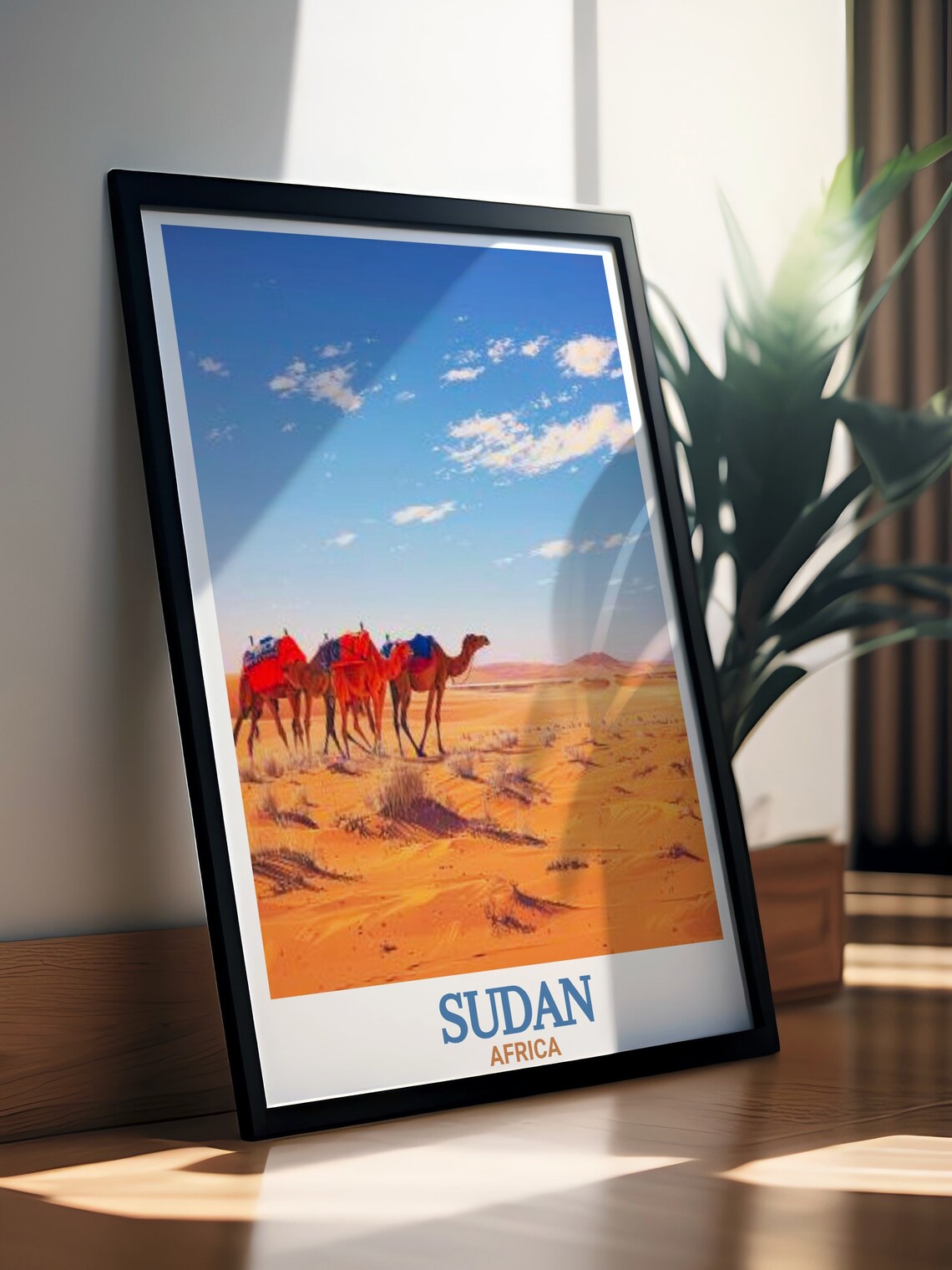 Sudan Africa Bayuda Desert Camel Caravan Dunes Travel Poster - Image 3