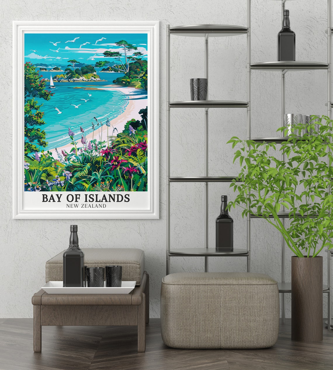 Bay Of Islands Wall Art Urupukapuka Island And Pohutukawa Trees Art Urupukapuka Island And Pohutukawa Trees Decor Bay Of Islands Poster - Image 3
