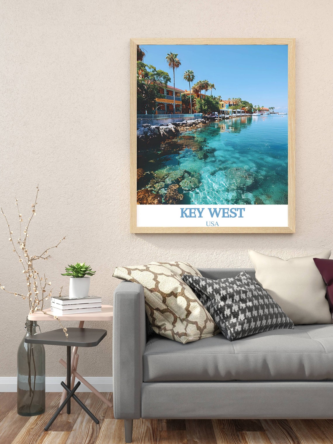 Key West Florida Historic Seaport Turquoise Water Travel Poster - Image 3