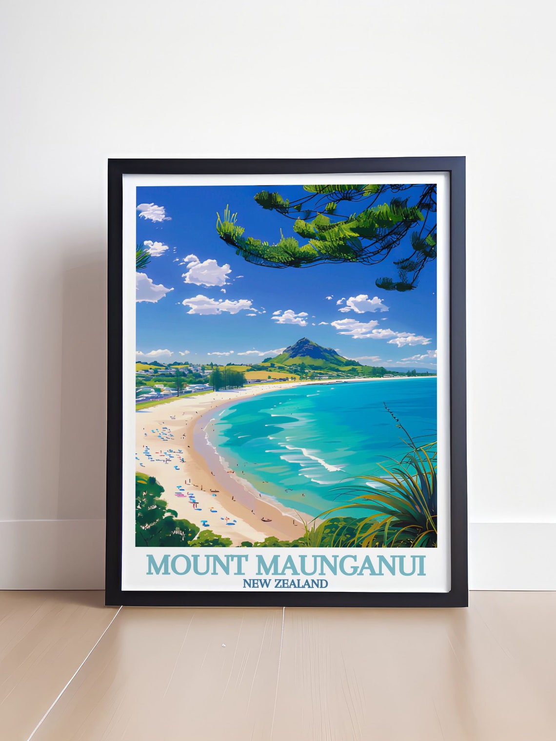 Mount Maunganui Main Beach Mauao Peak New Zealand Coast Poster - Image 4