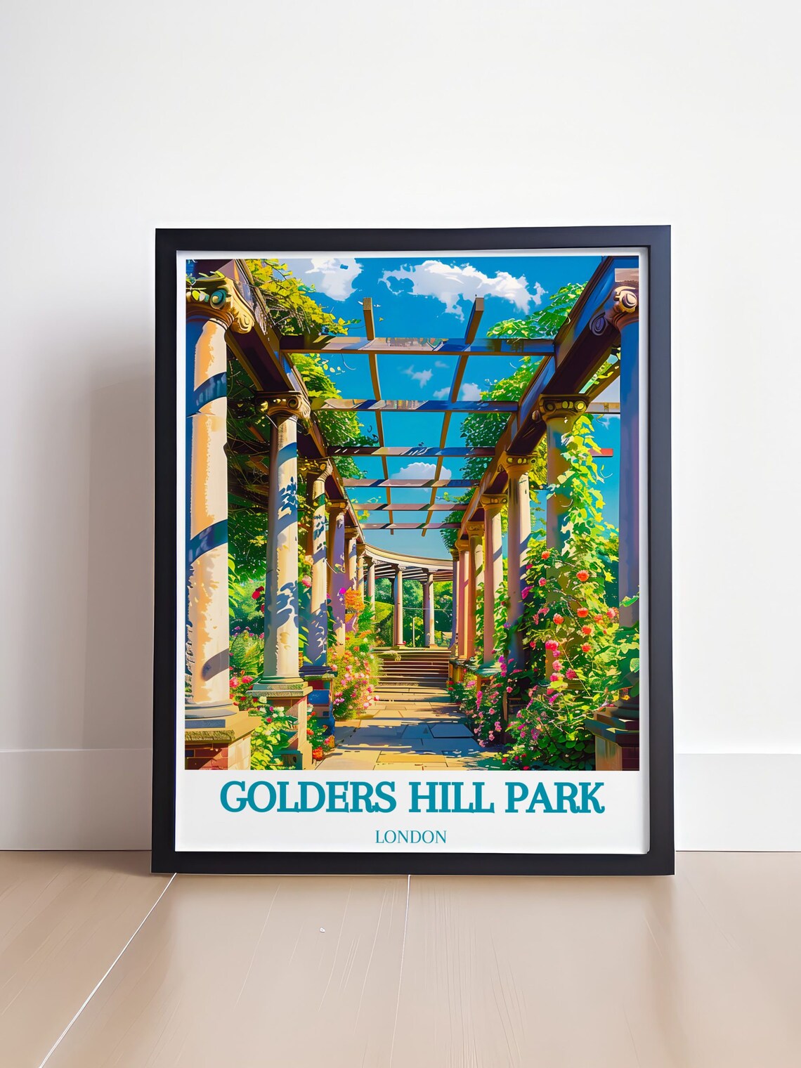 Golders Hill Park London Pergola Colonnade Flower Garden Poster - Image 4