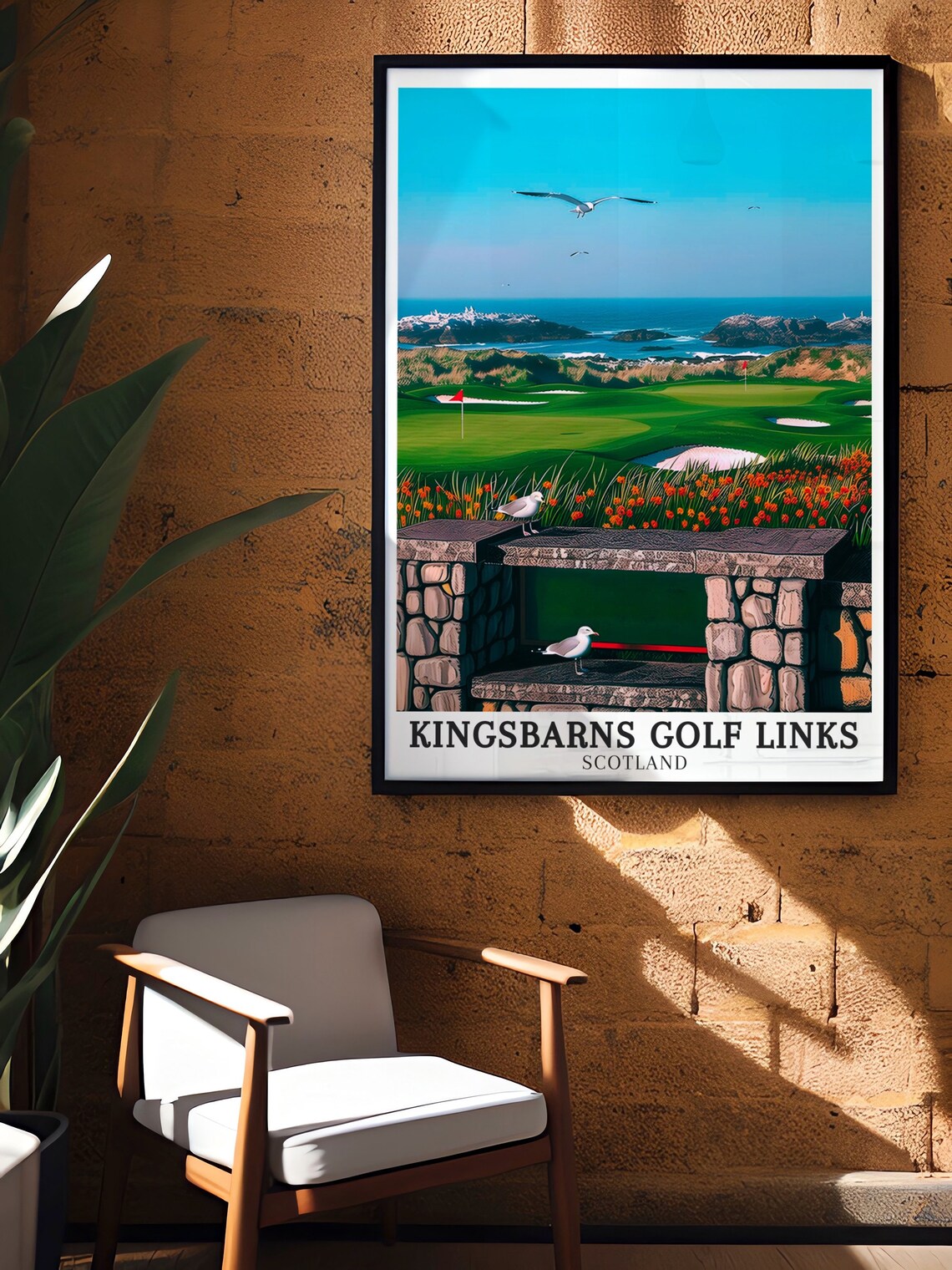 Kingsbarns Golf Wall Art North Sea Fife Coastline Decor And Golf Art Print North Sea Fife Coastline Travel Poster Kingsbarns Golf Art - Image 3
