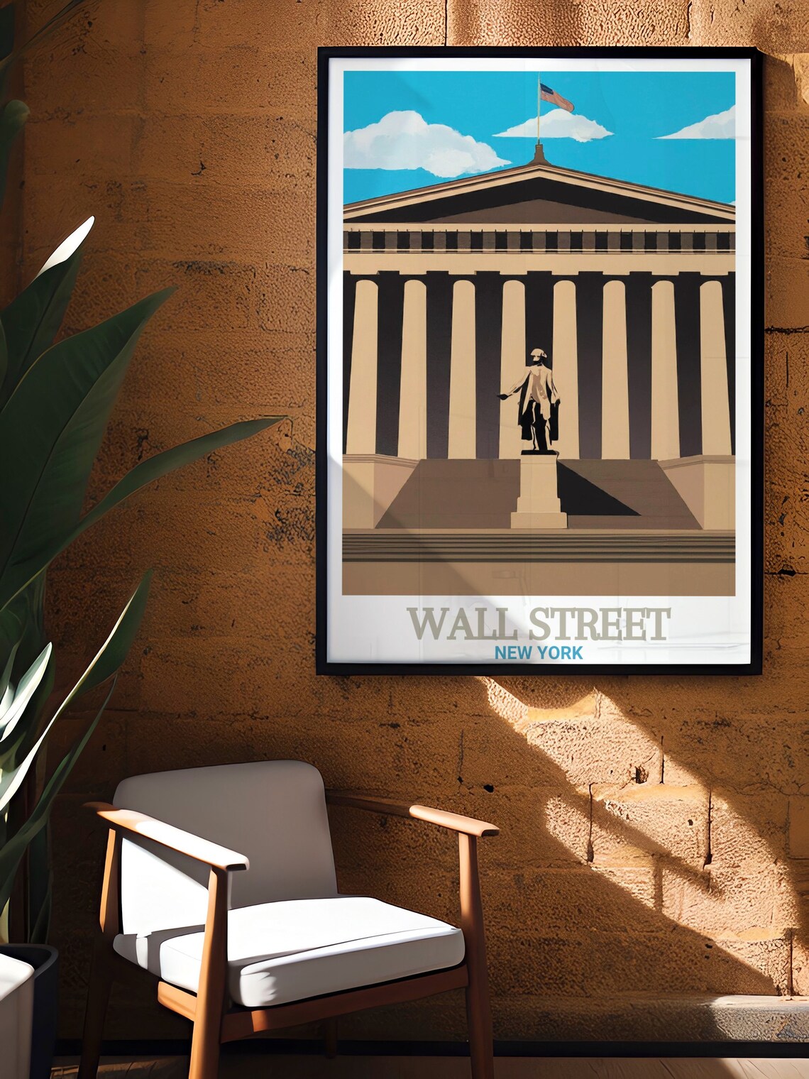 Wall Street New York Federal Hall Washington Statue City Poster - Image 2