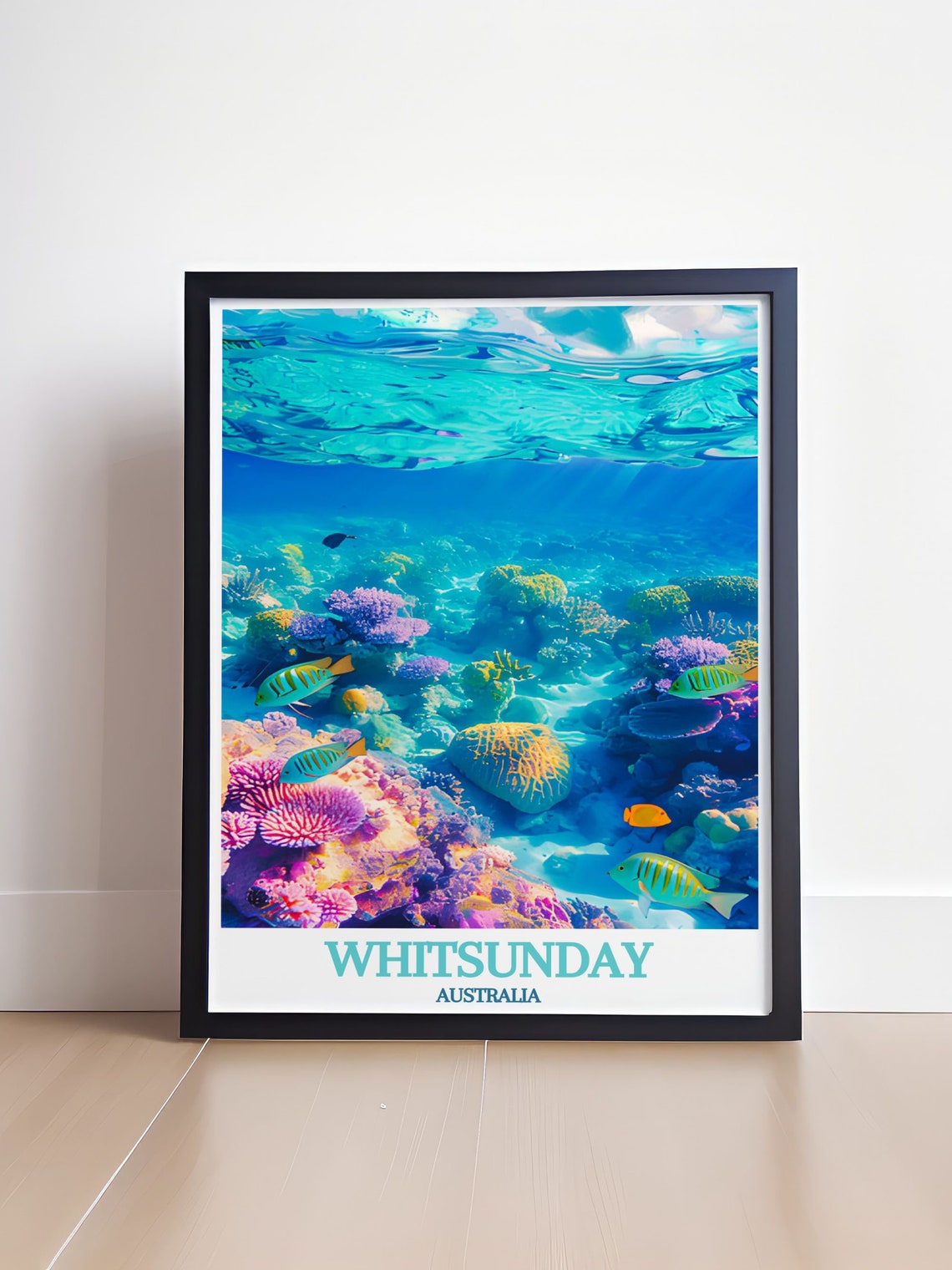 Whitsunday Coral Reef Underwater Marine Life Scene Travel Poster - Image 4