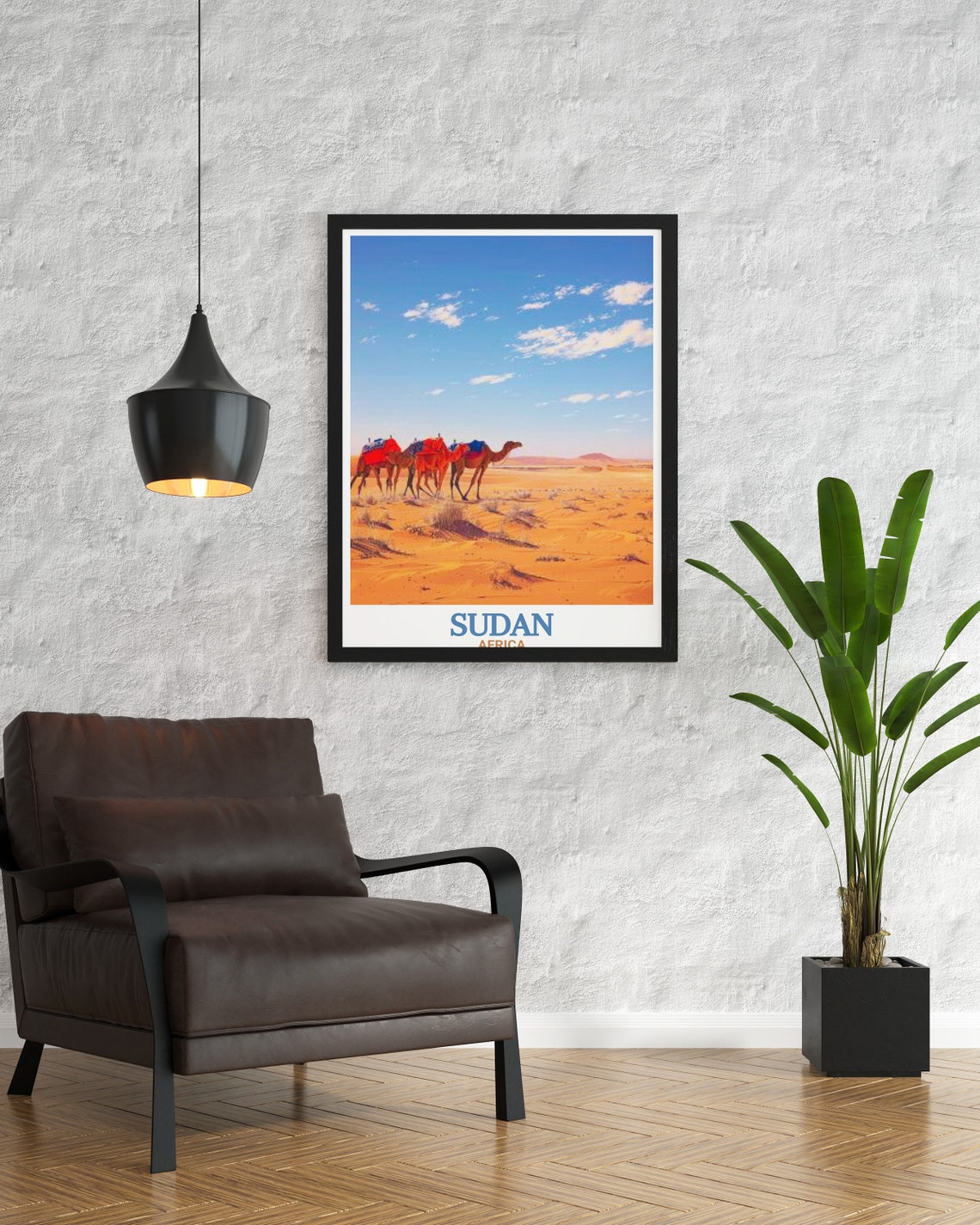 Sudan Africa Bayuda Desert Camel Caravan Dunes Travel Poster - Image 2