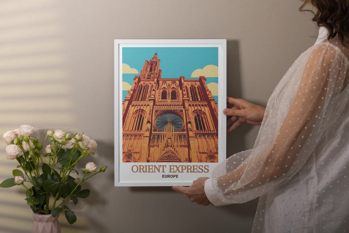 Strasbourg Cathedral Orient Express Gothic Facade Travel Poster - Image 2