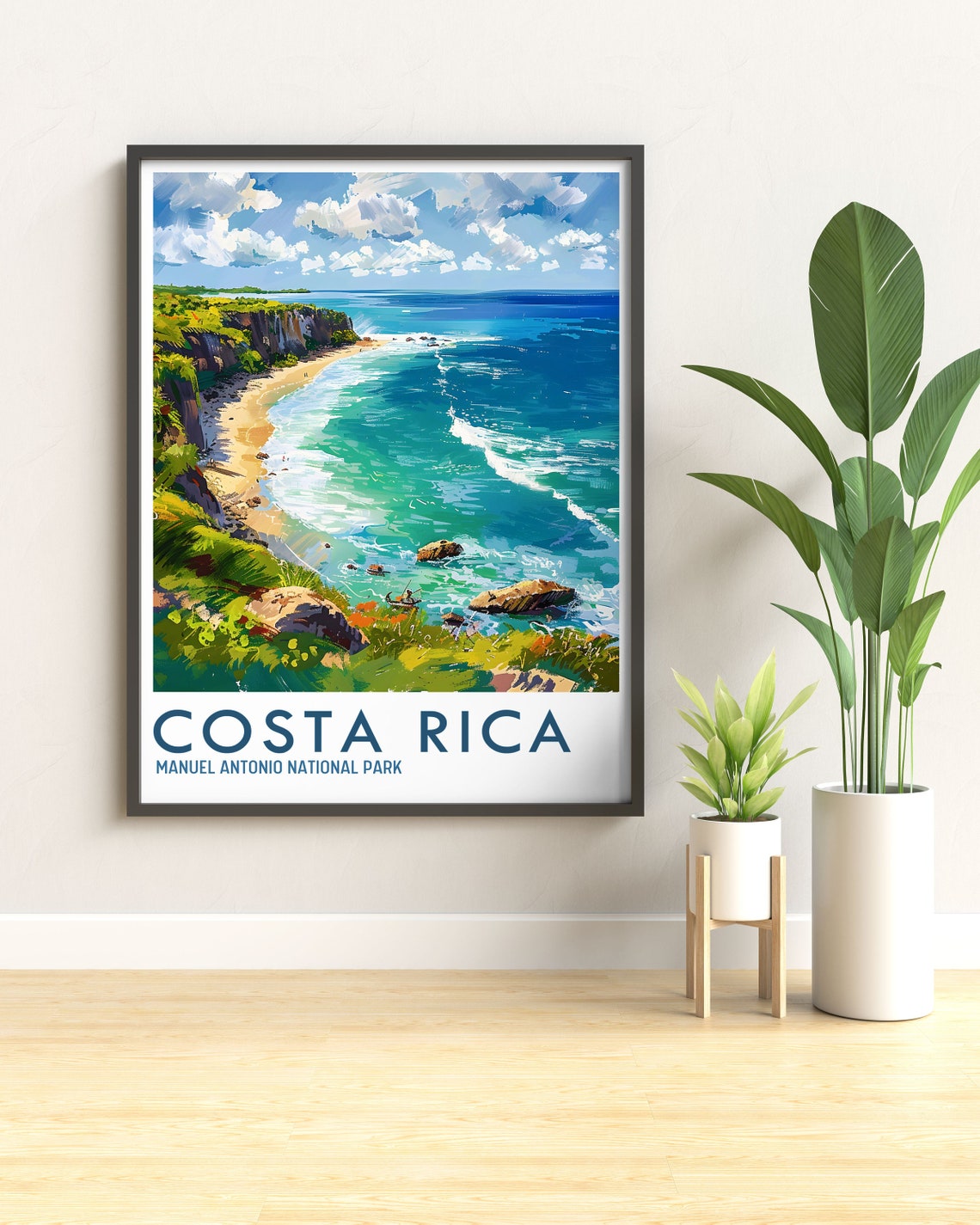 Costa Rica Manuel Antonio National Park Beach Cliffs Travel Poster - Image 3