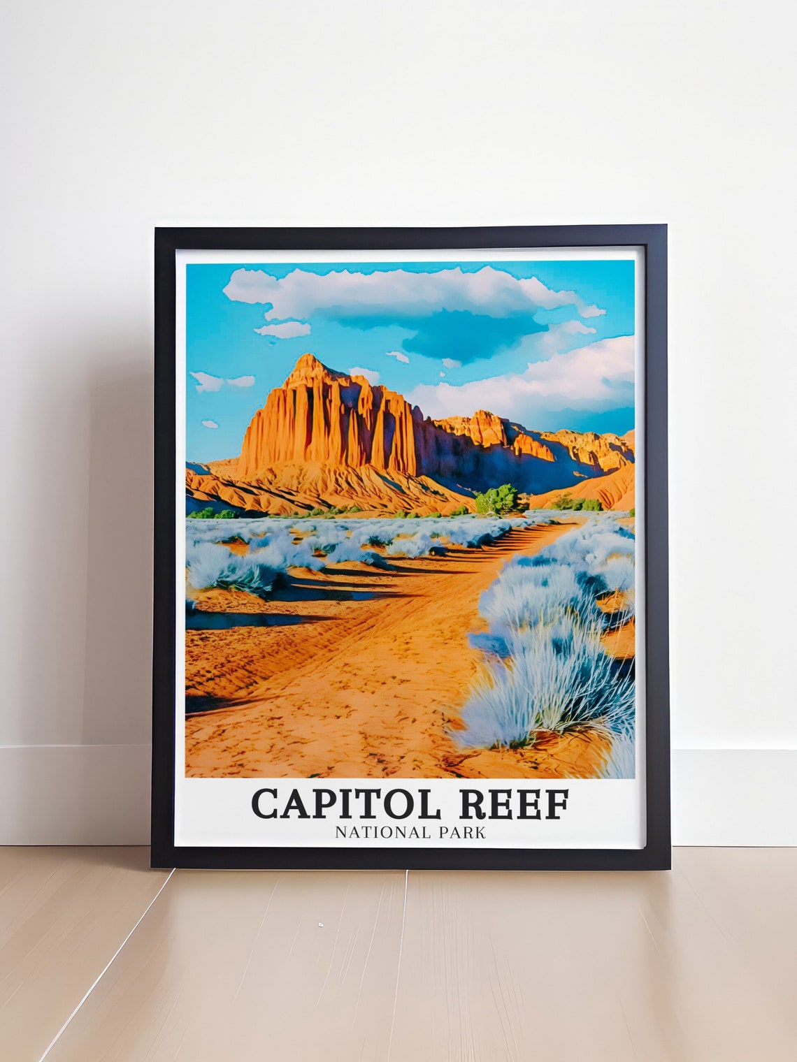 Capitol Reef Navajo Sandstone Cliffs Desert Trail National Park Poster - Image 4