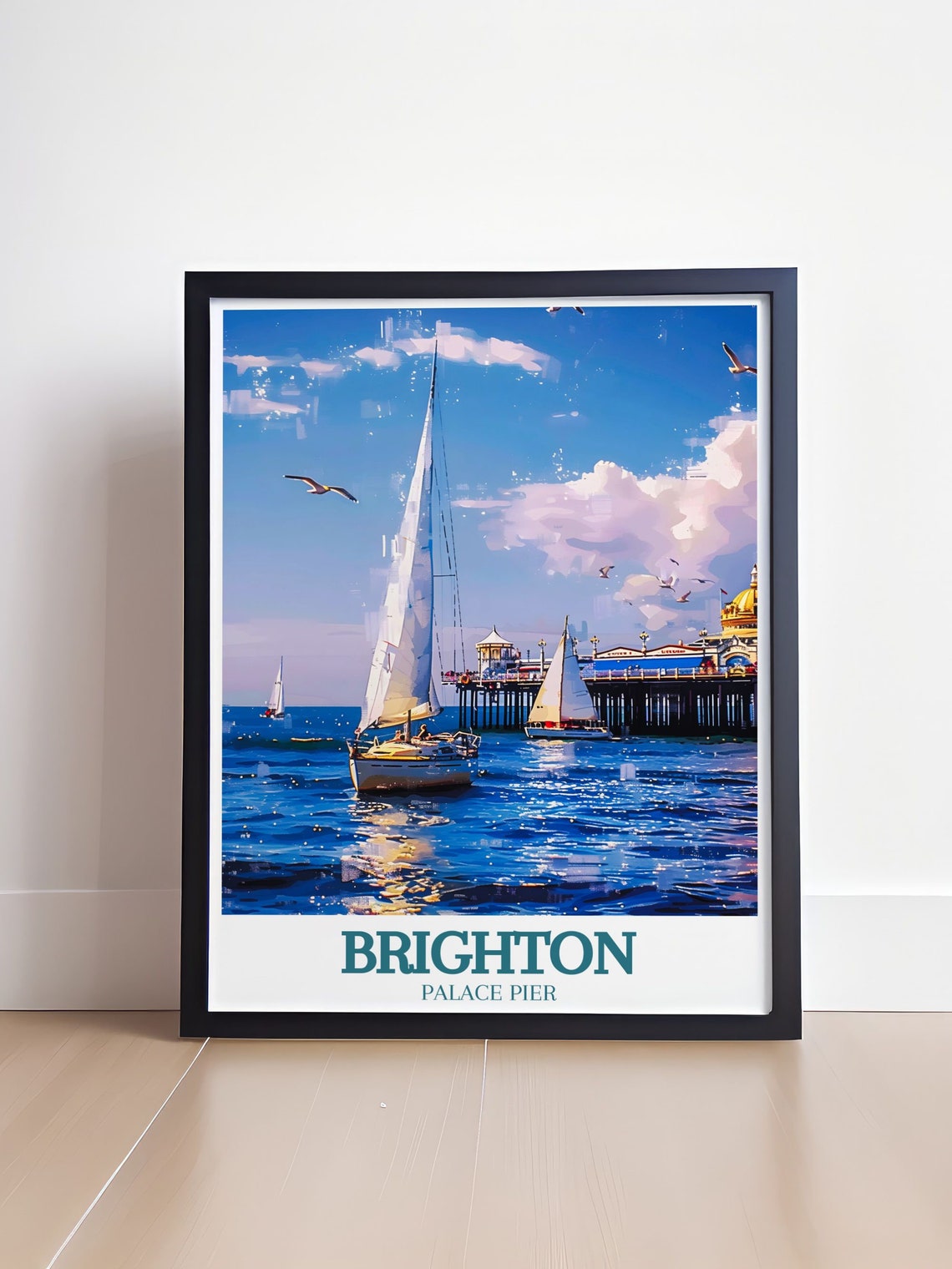 Brighton Sailboats Palace Pier Sailing Regatta England Poster - Image 4