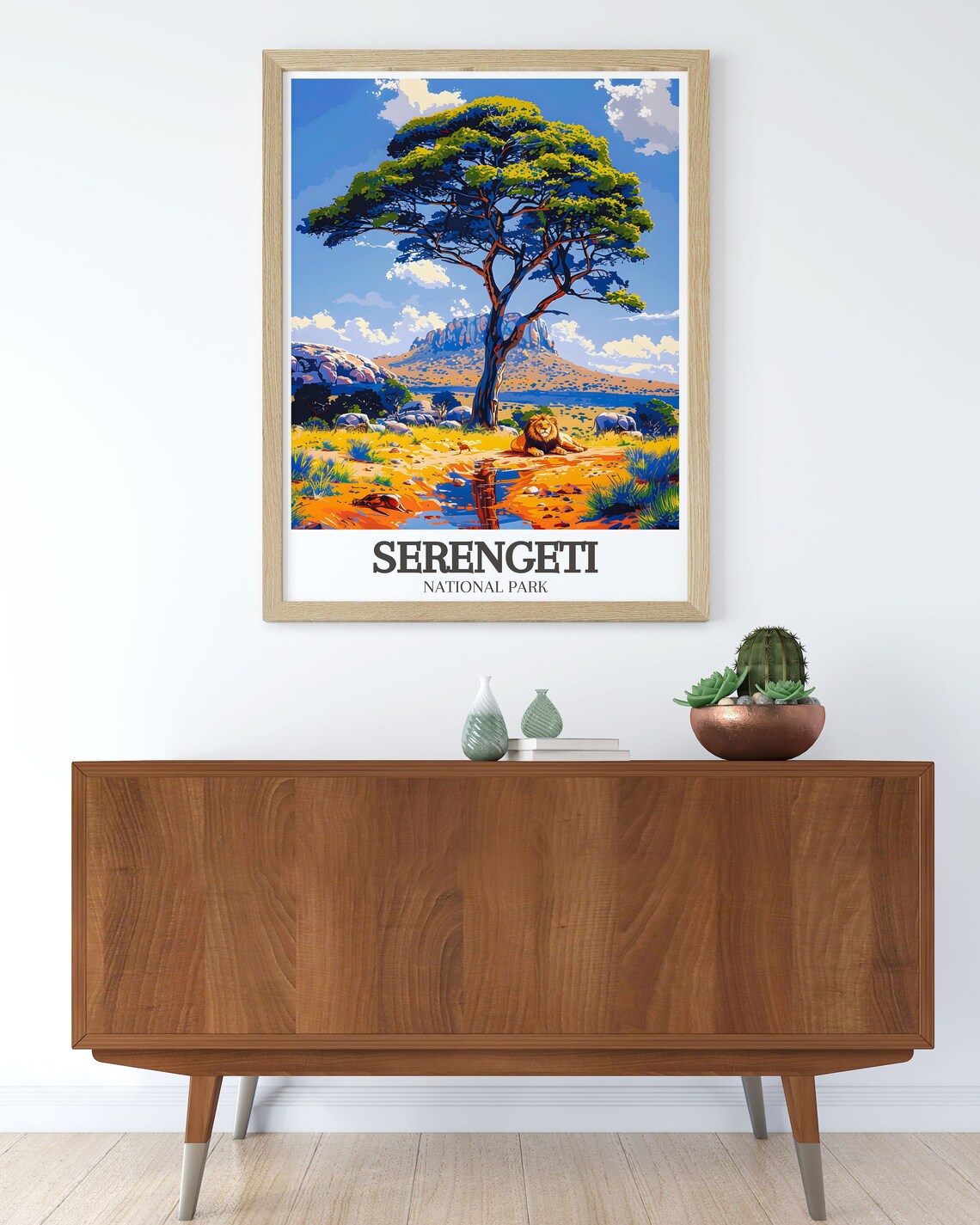 Serengeti Acacia Tree Lion Rhino Savanna National Park Poster - Image 2