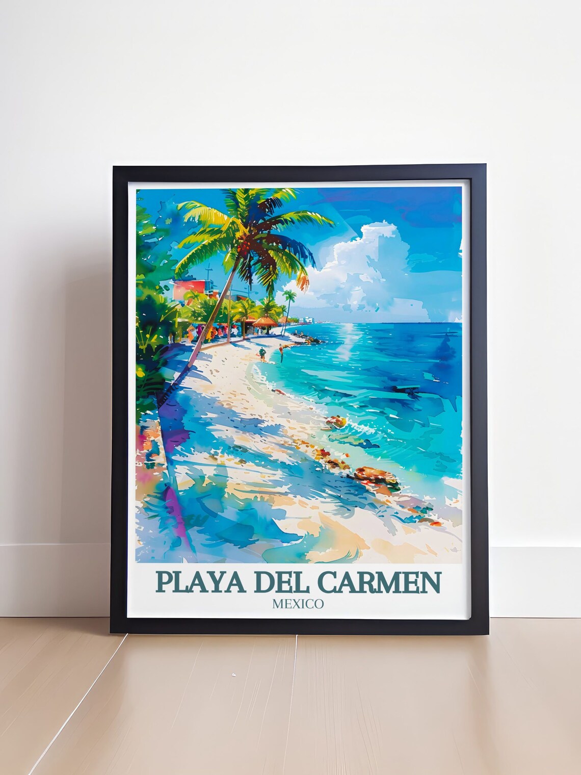Playa del Carmen Mexico Palm Beach Caribbean Sea Turquoise Travel Poster - Image 4