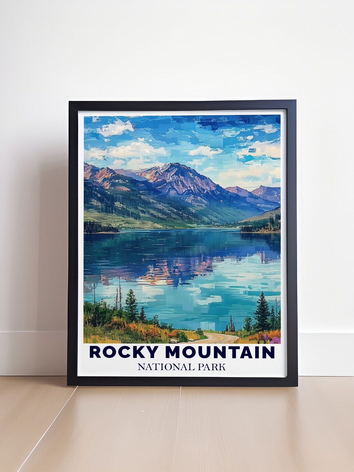 Rocky Mountain National Park Alpine Lake Reflection Travel Poster - Image 4