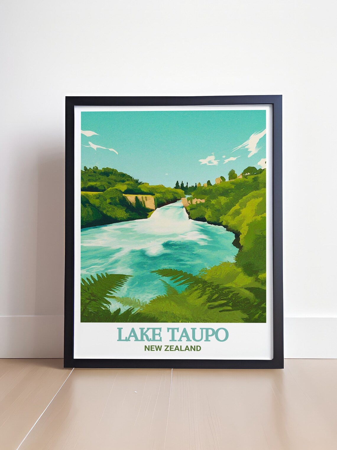 Lake Taupo New Zealand Huka Falls Turquoise Rapids Art Poster - Image 4