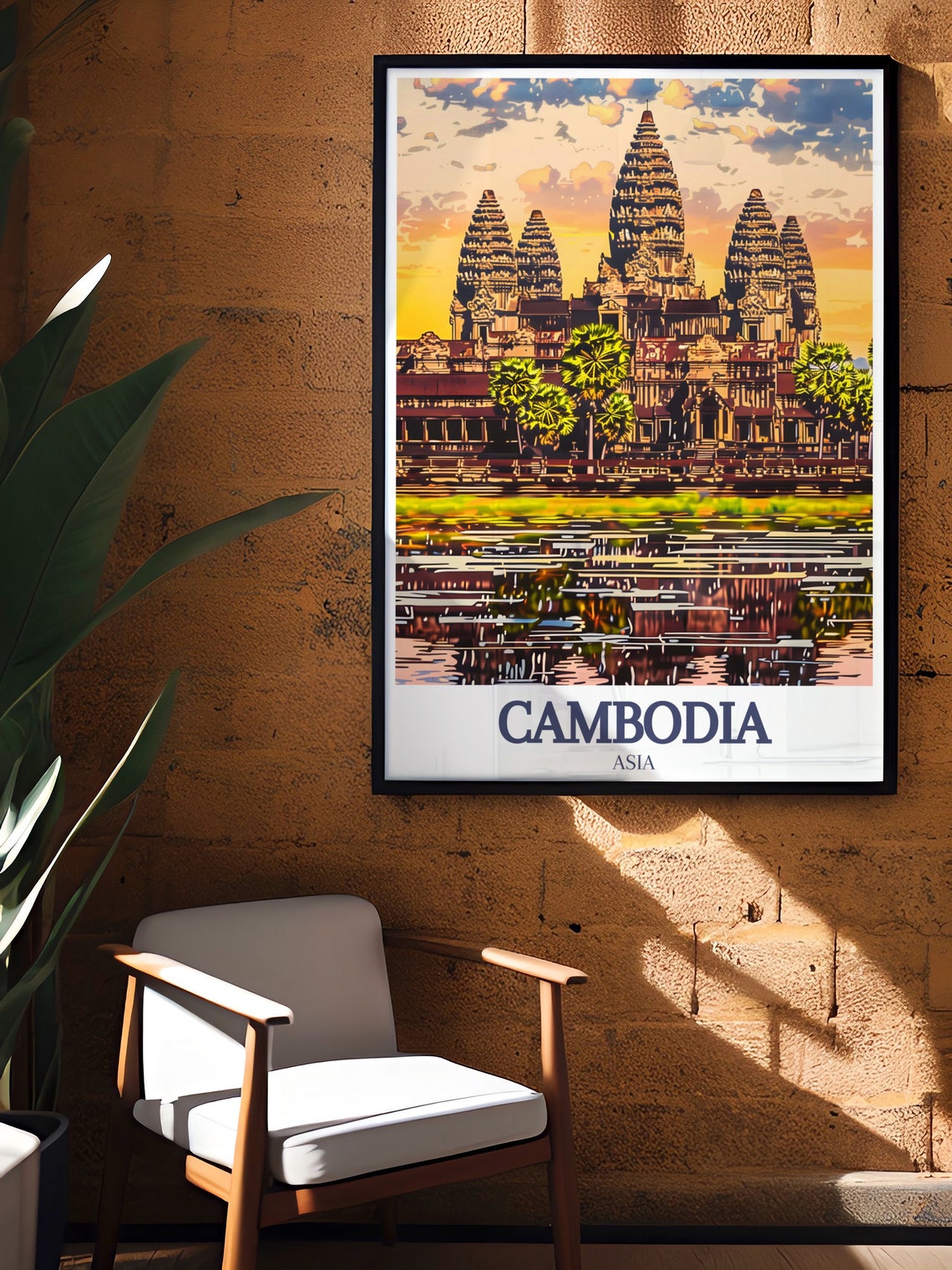 Angkor Wat Illustrated Temple Towers Cambodia Heritage Art Print - Image 2