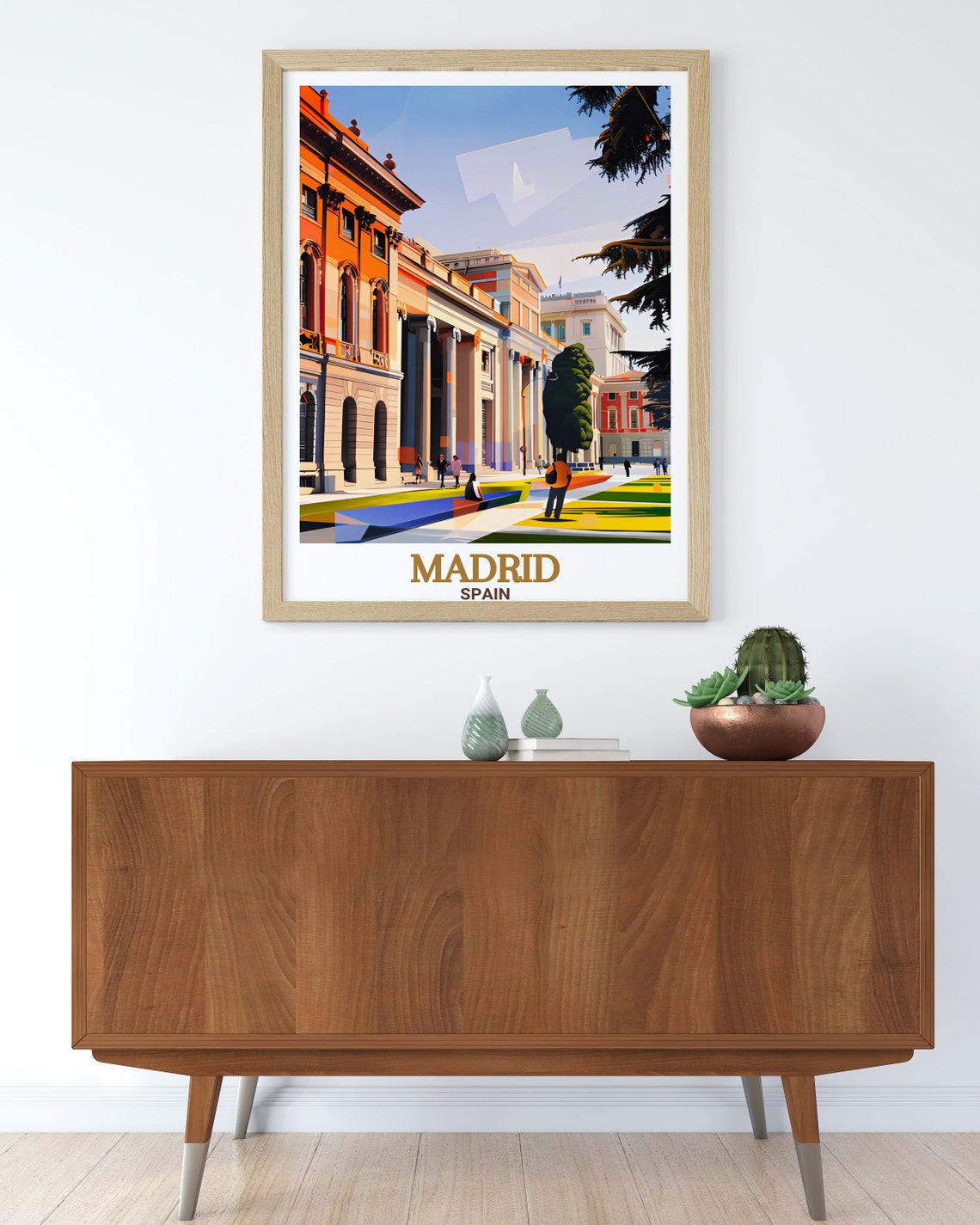 Madrid Historic Museum District Neoclassical Facade Street Poster - Image 2
