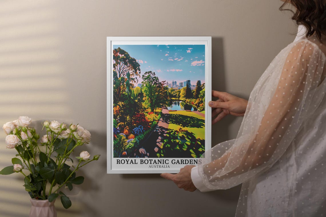 Royal Botanic Gardens Victoria Garden Path And Lake Travel Poster - Image 3