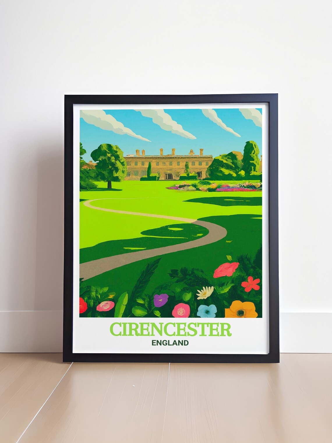 Cirencester Park Manor House And Gardens England Travel Poster - Image 4