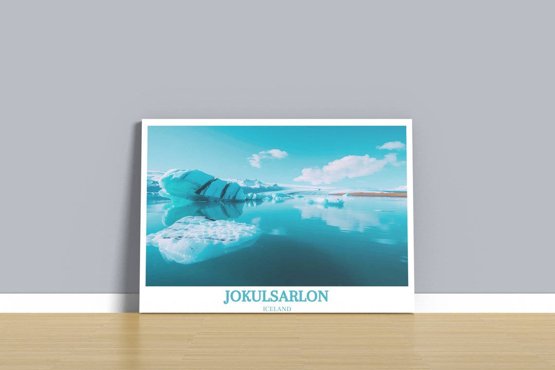 Jokulsarlon Iceland Glacier Lagoon Blue Drifting Icebergs Poster - Image 4