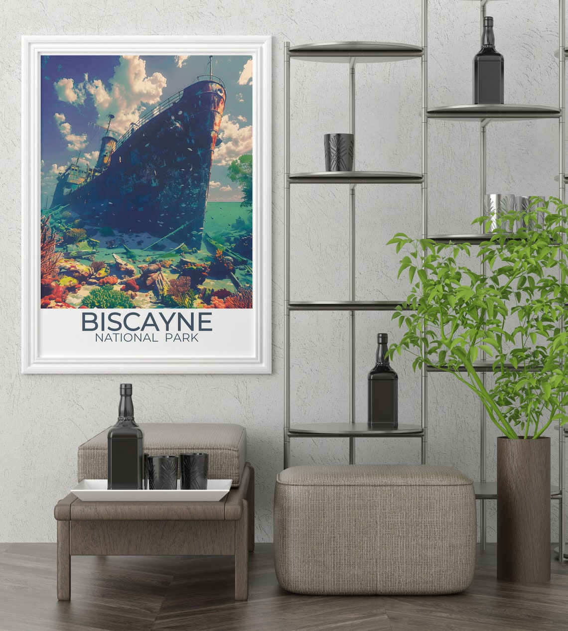Biscayne National Park Sunken Shipwreck Over A Coral Reef Poster - Image 2