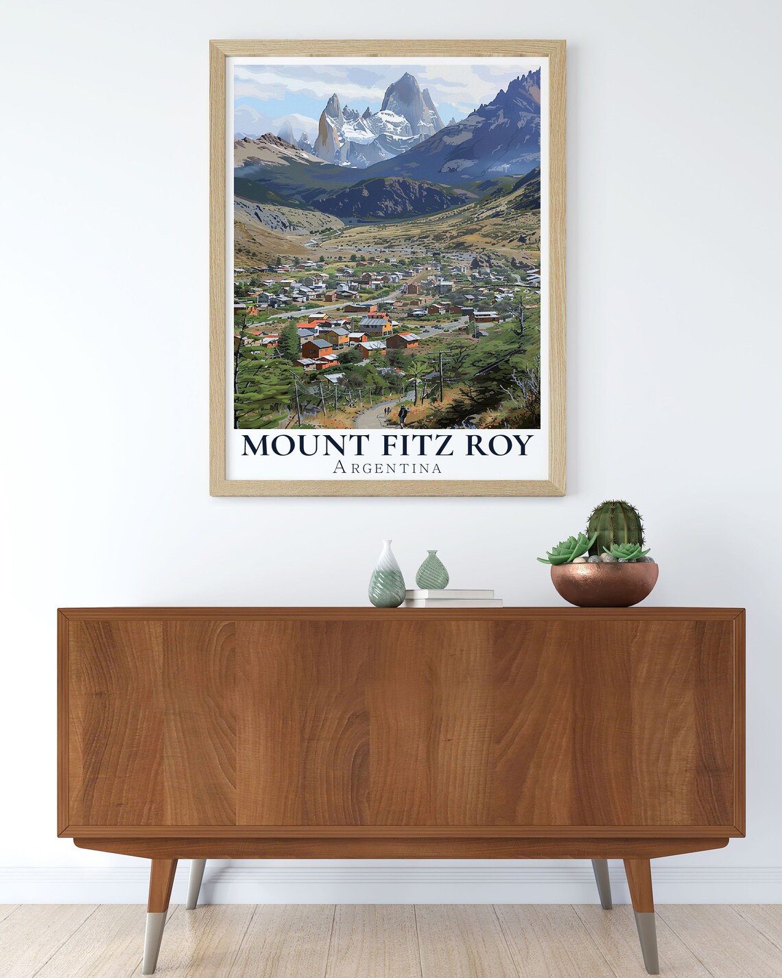 Mount Fitz Roy Sunset Alpenglow Pink Peak Argentina Patagonia Travel Poster - Image 2