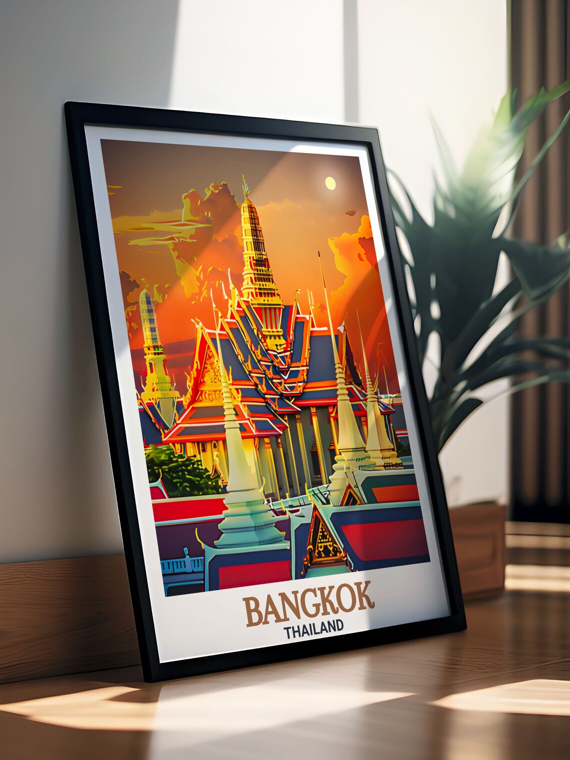 Bangkok Grand Palace Golden Spires At Sunset Thailand Poster - Image 2