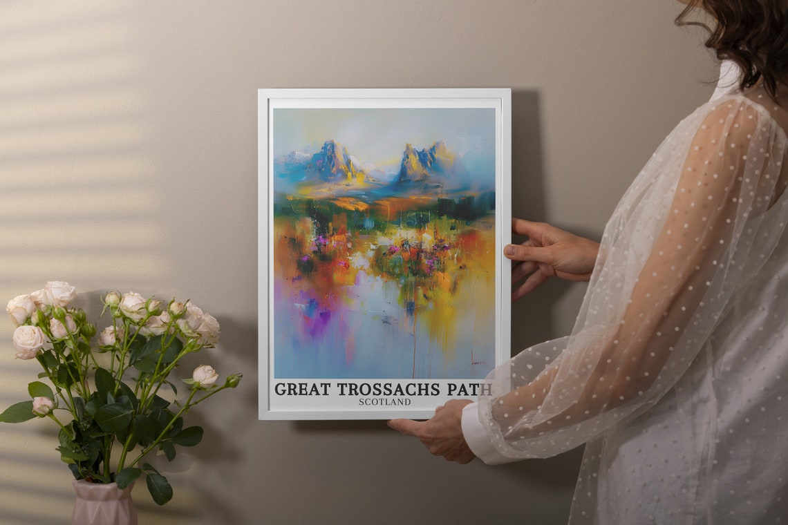 Great Trossachs Path Scotland Impressionist Mountain Landscape Poster - Image 2