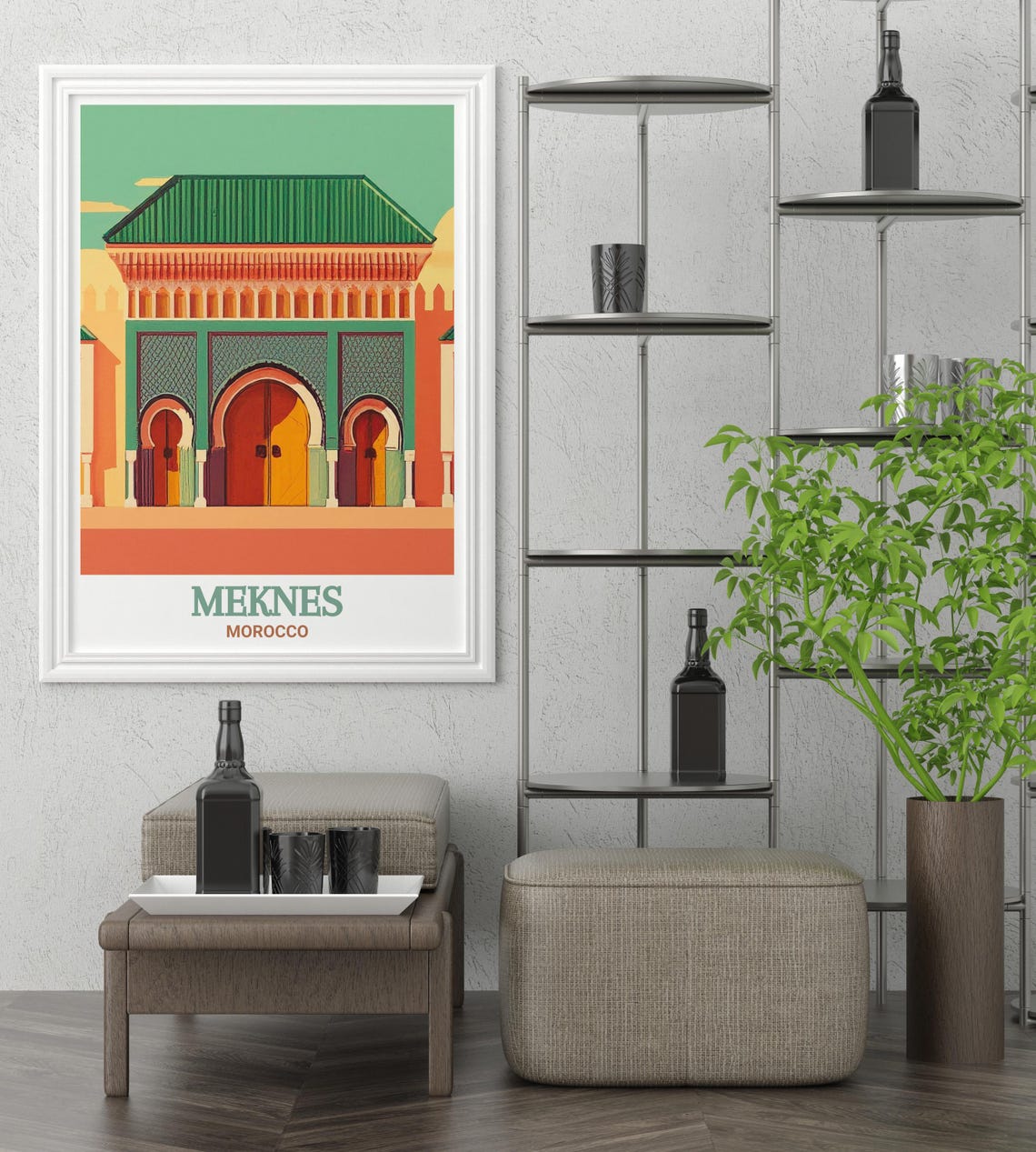 Meknes Morocco Royal Palace Moorish Gate Architecture Poster - Image 4