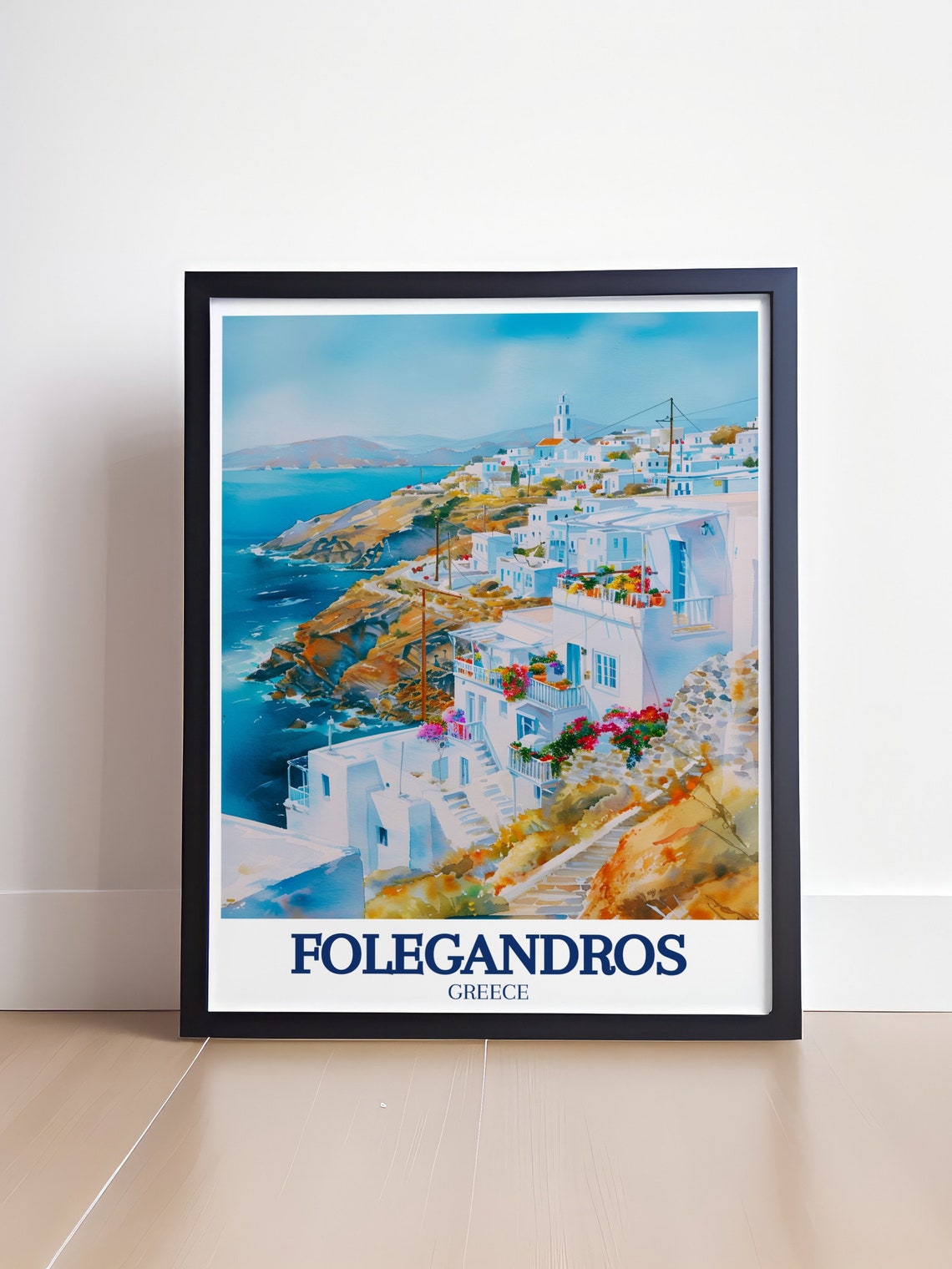 Folegandros Travel Print Aegean Sea Posters Chora Wall Art Aegean Sea Travel Posters Folegandros Art Greek Island Prints - Image 4