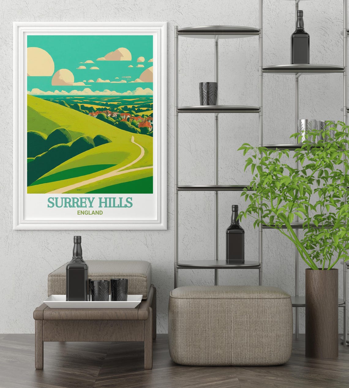 Box Hill Rolling Green Chalk Hills Surrey Hills England Nature Poster - Image 3