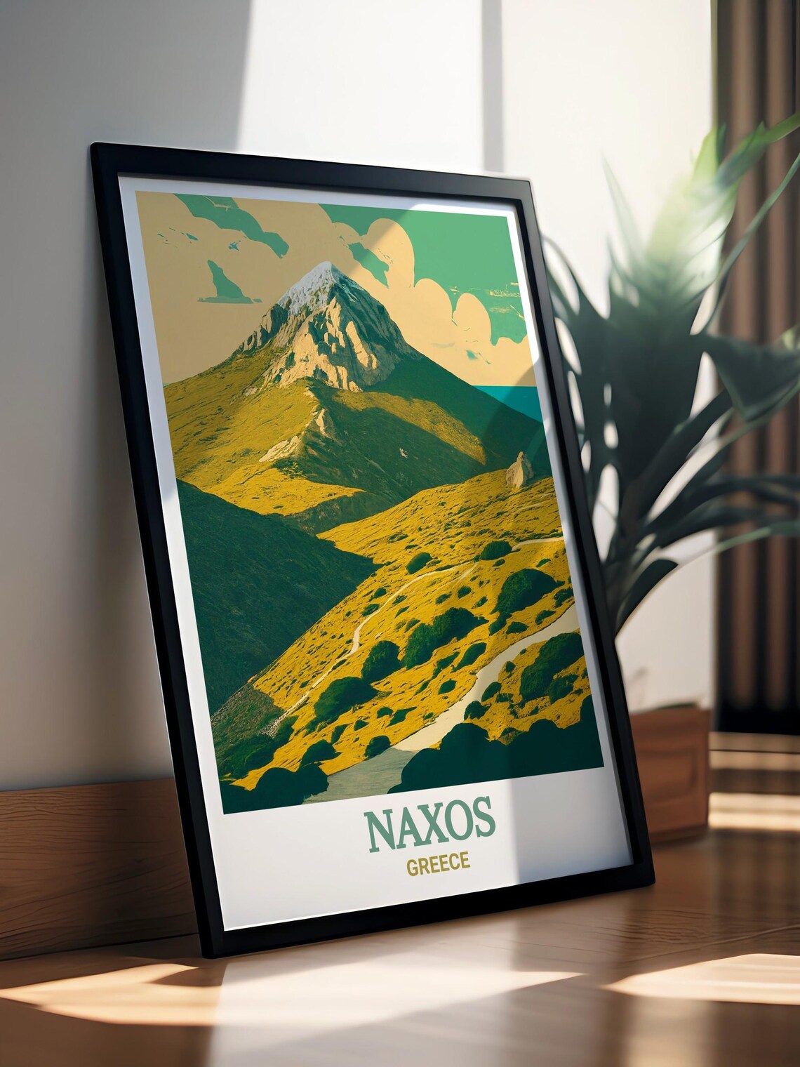 Naxos Greece Mount Zas Golden Mountain Hiking Trails View Poster - Image 4