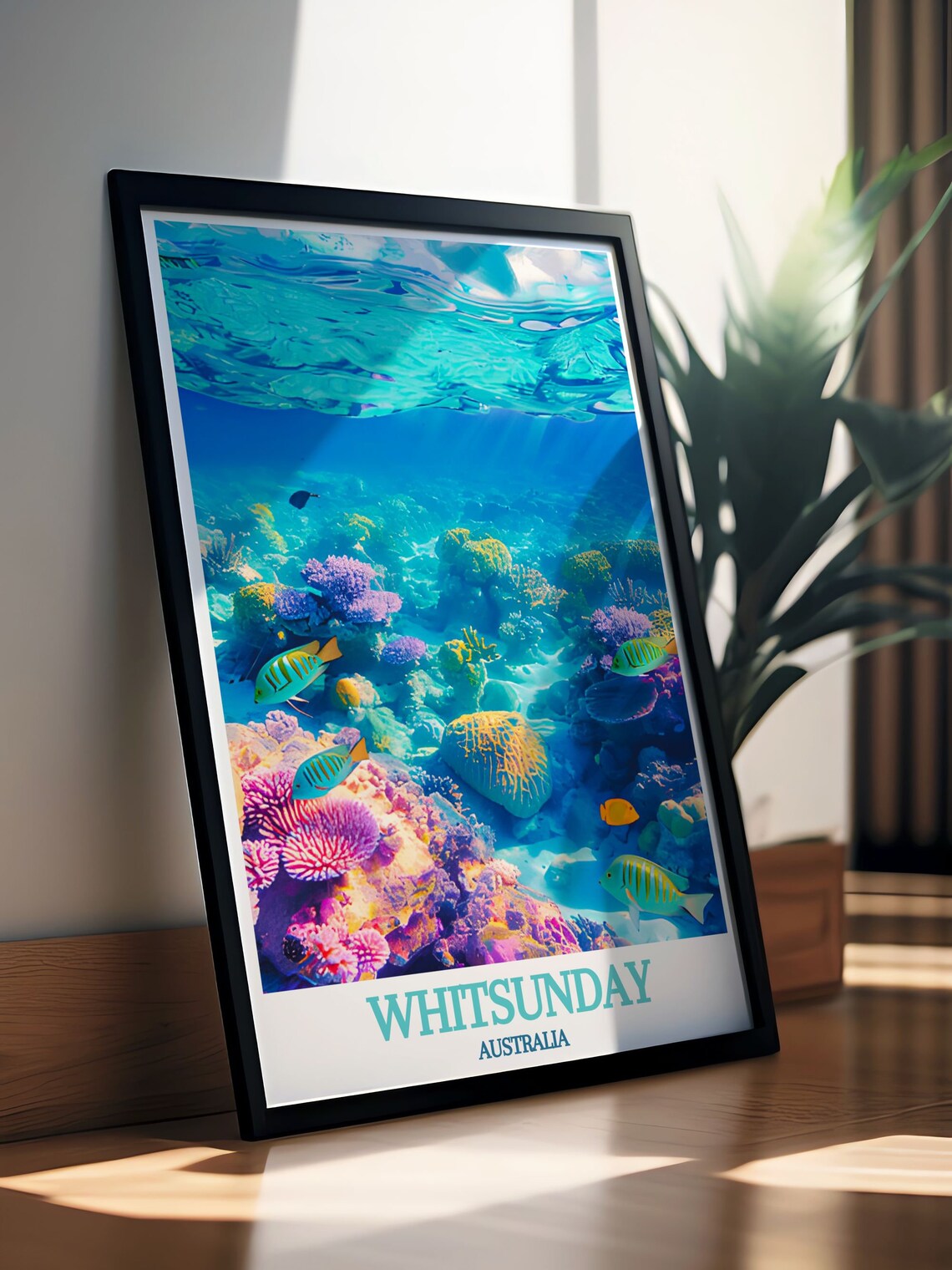 Whitsunday Coral Reef Underwater Marine Life Scene Travel Poster - Image 3