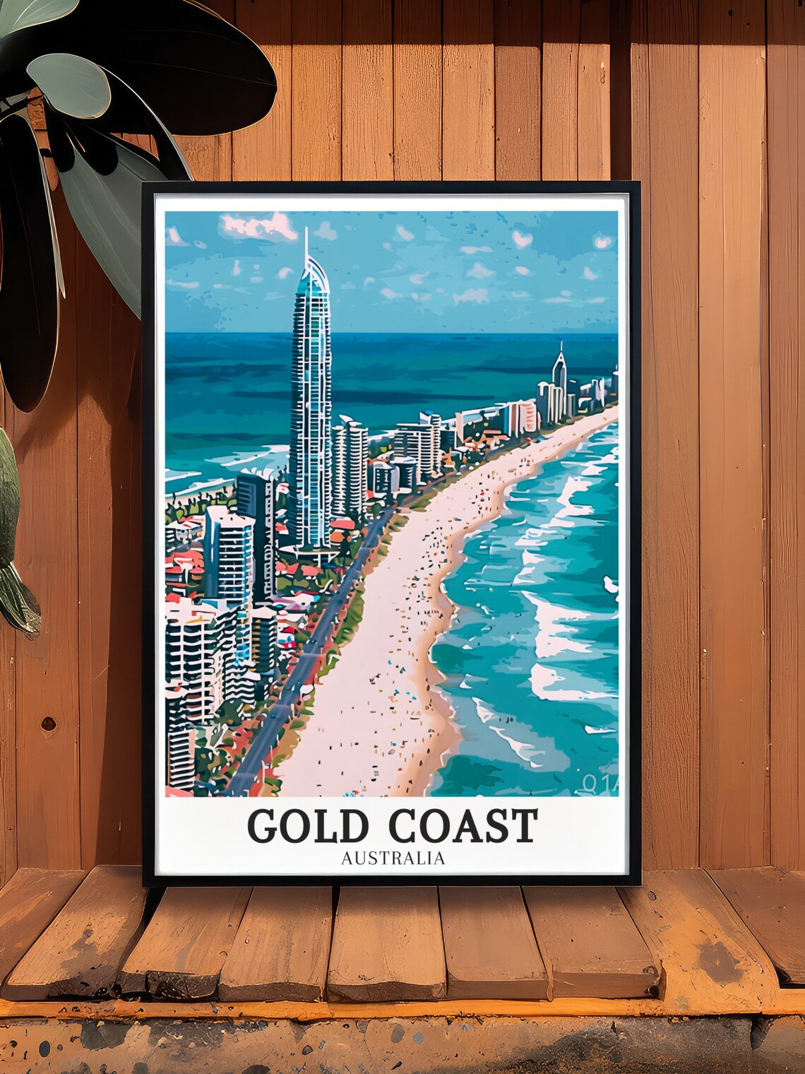 Gold Coast Australia Surfers Paradise Beachfront Skyline Poster - Image 2
