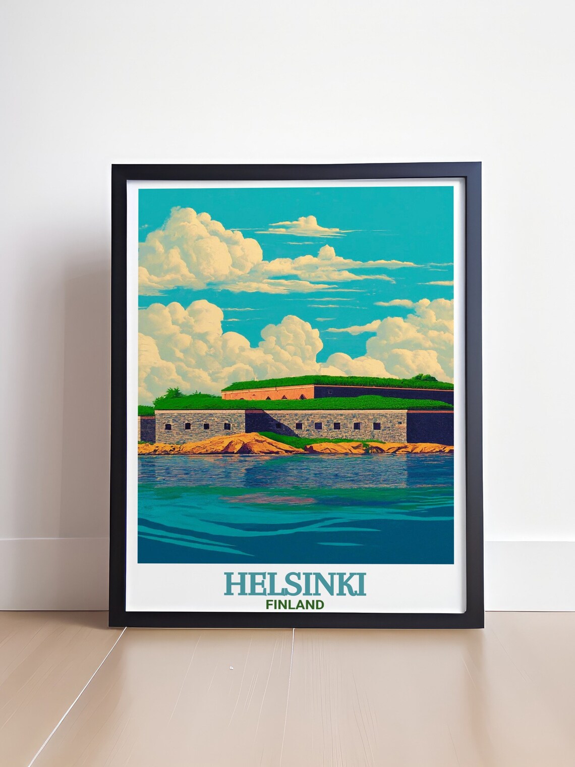 Suomenlinna Sea Fortress Helsinki Finland Vintage Travel Poster - Image 4