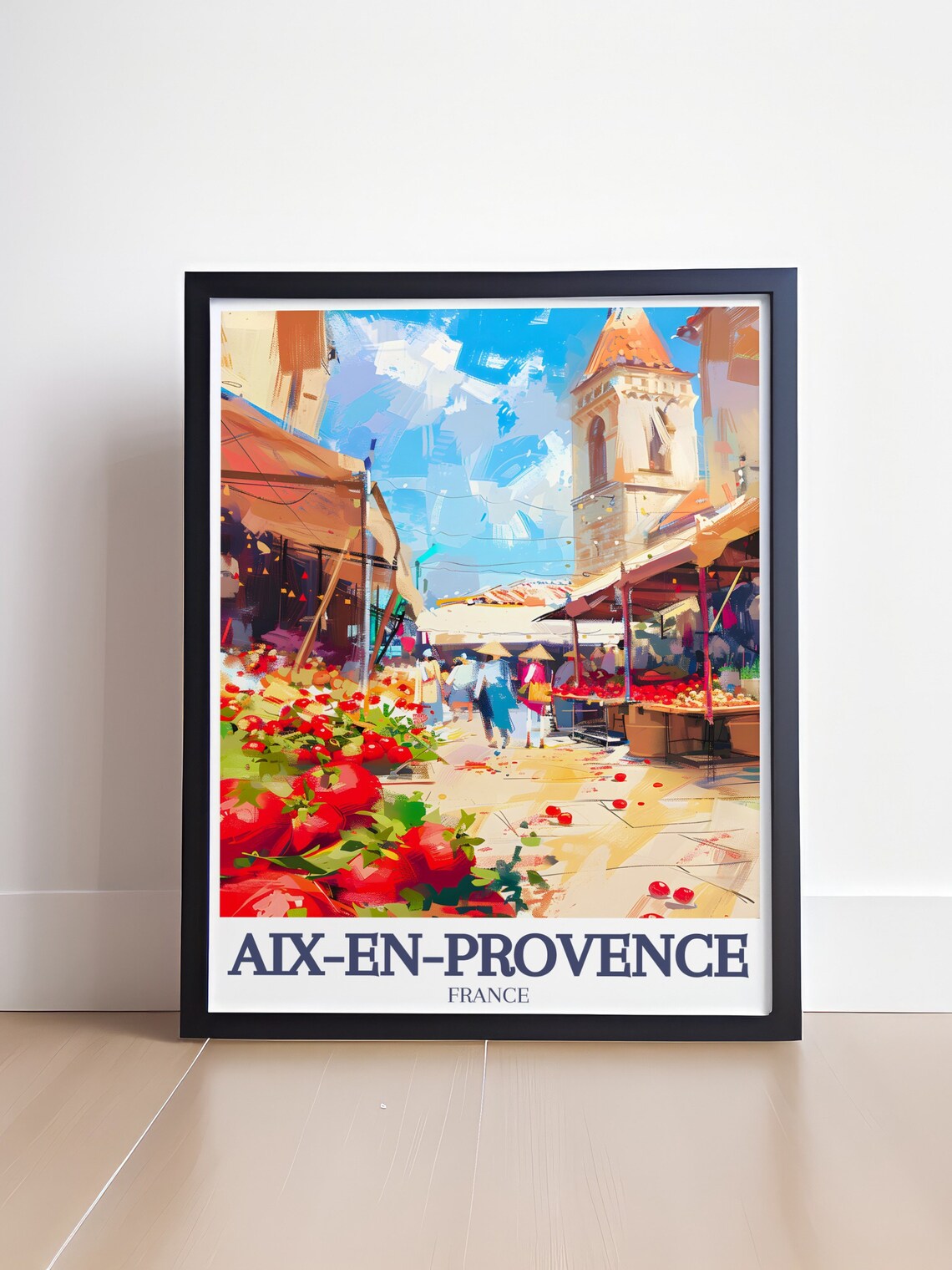 Aix-En-Provence Farmers Market Tomatoes Clock Tower France Poster - Image 4