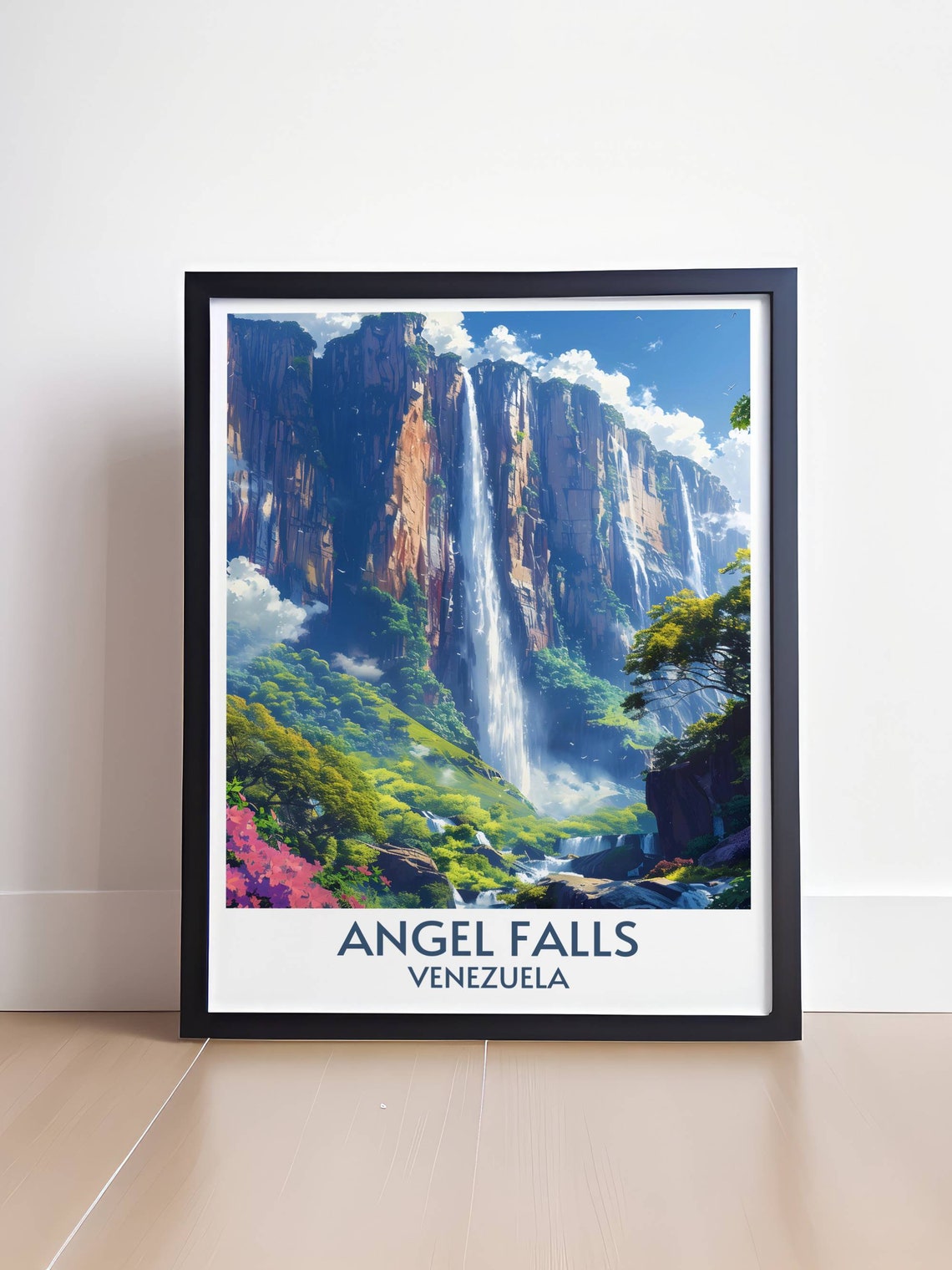 Angel Falls Venezuela Towering Tepui Waterfall Jungle Mist Poster - Image 3