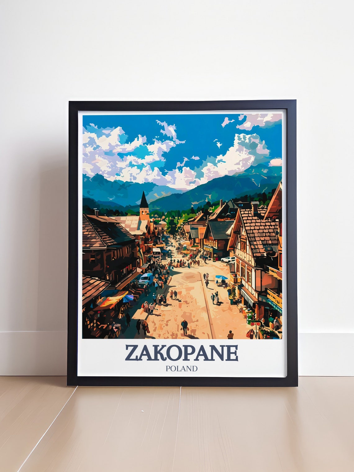 Zakopane Prints Travel Print Of Gubawka Hill And Krupwki Street Gubawka Hill And Krupwki Street Poster Zakopane Wall Art - Image 4