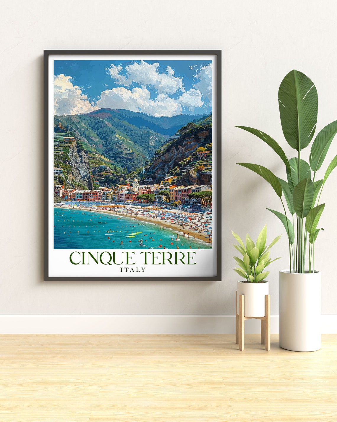 Cinque Terre Monterosso Colorful Beachfront Town View Poster - Image 3