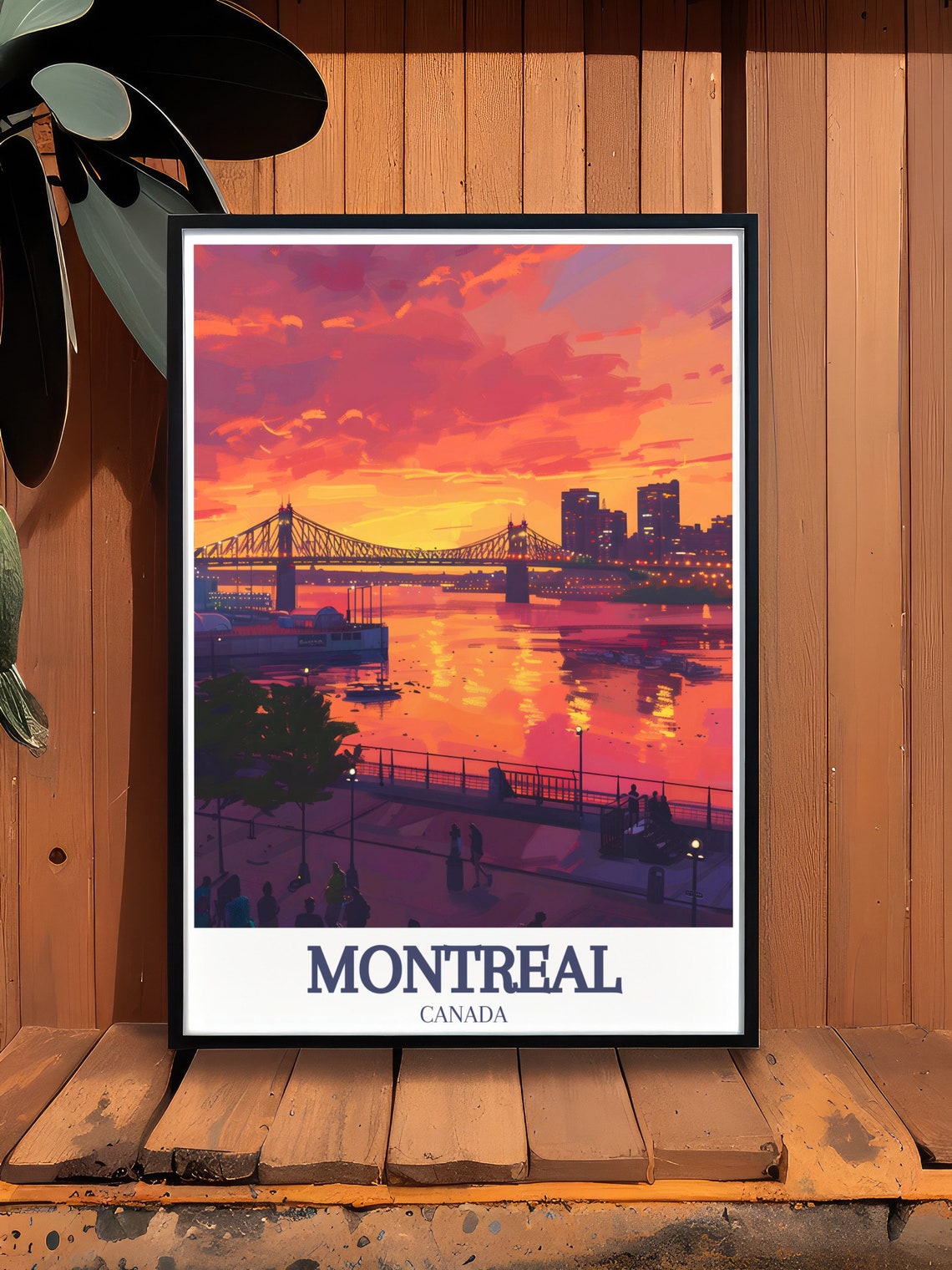 Montreal Travel Poster Old Port Of Montreal Jacquescartier Bridge Artwork Old Port Of Montreal Jacquescartier Bridge Art Print - Image 2