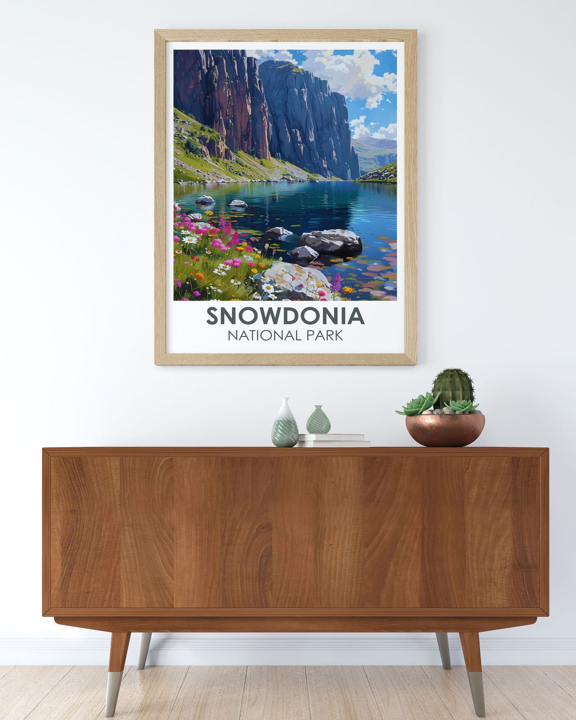 Snowdonia National Park Cwm Idwal Lake Cliffs Mountains Poster - Image 3