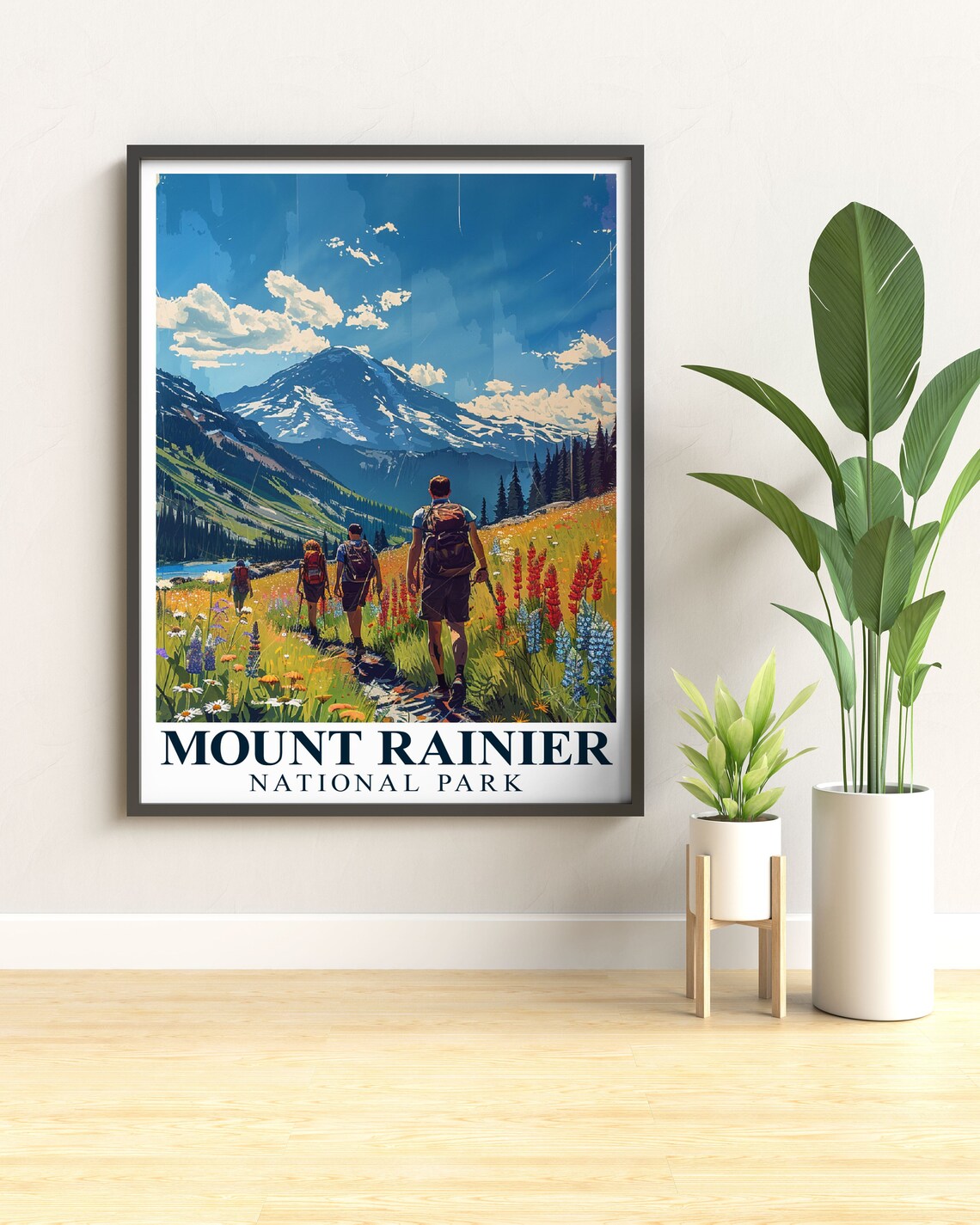 Mount Rainier Travel Print, Paradise Meadows Decor - Image 2