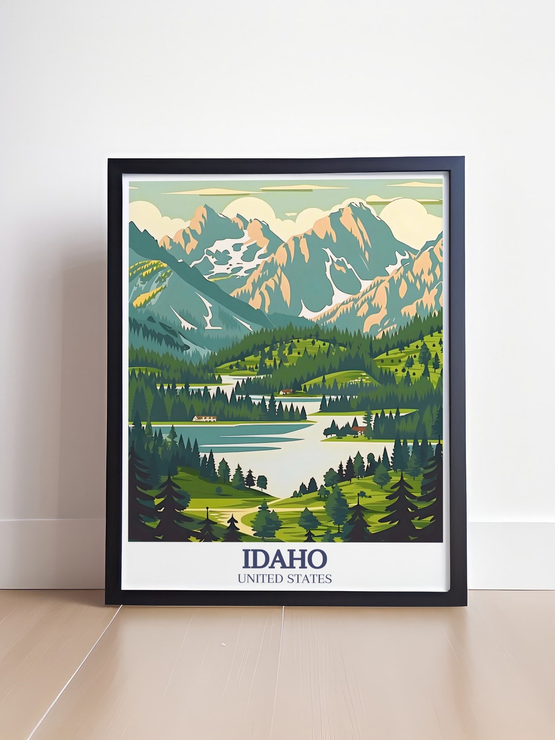 Idaho Sawtooth Mountain Lake Pine Forest Alpine Scenery Print - Image 4
