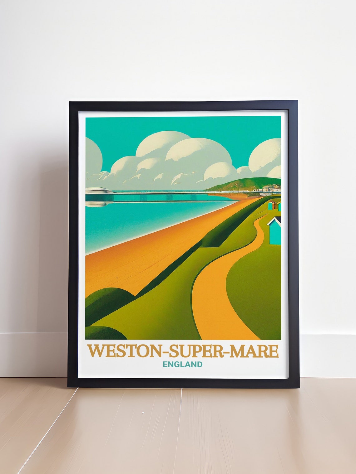 Weston Super Mare England Retro Beach Seafront Travel Poster - Image 4