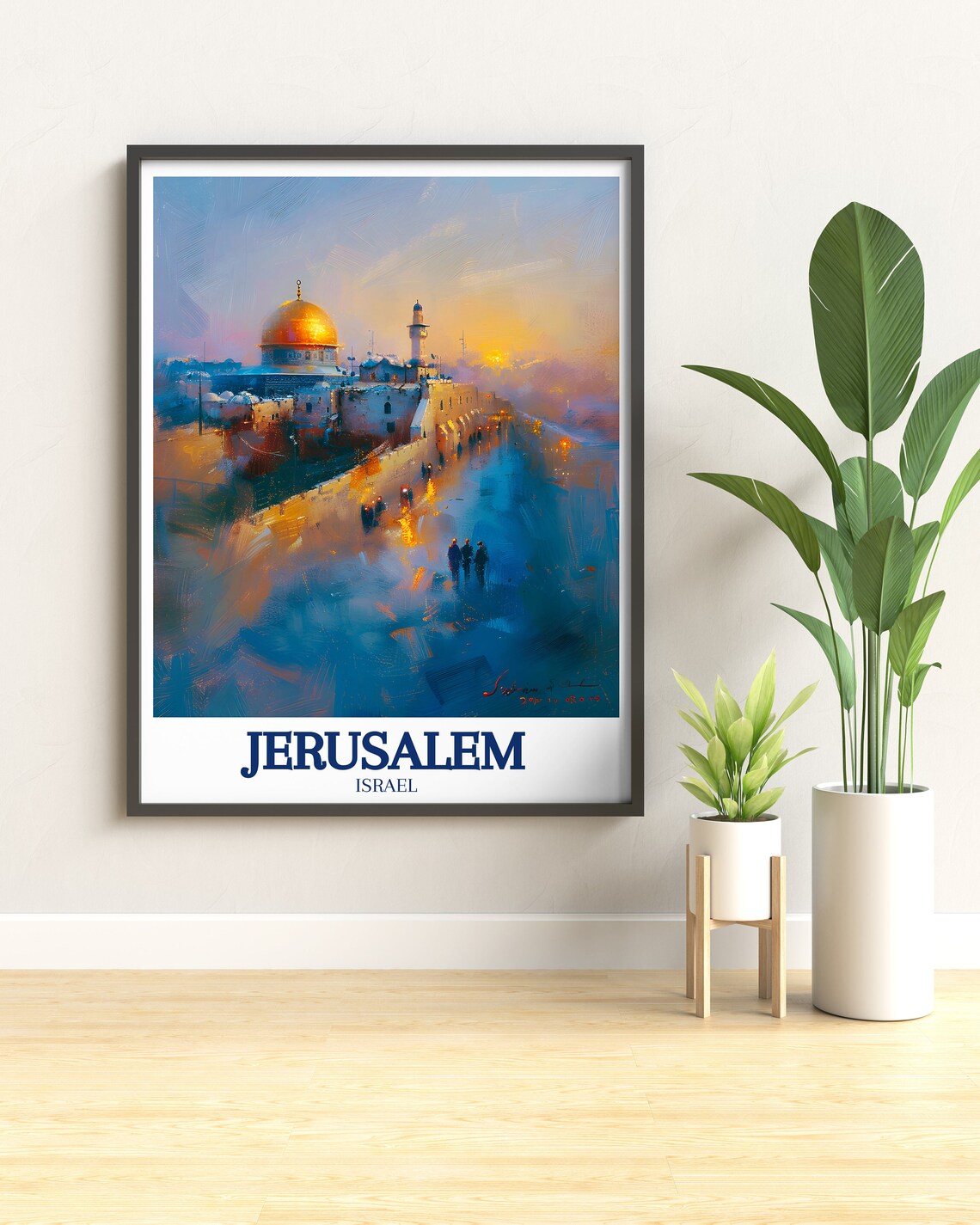 Jerusalem Western Wall Dome of the Rock Israel Travel Poster - Image 2