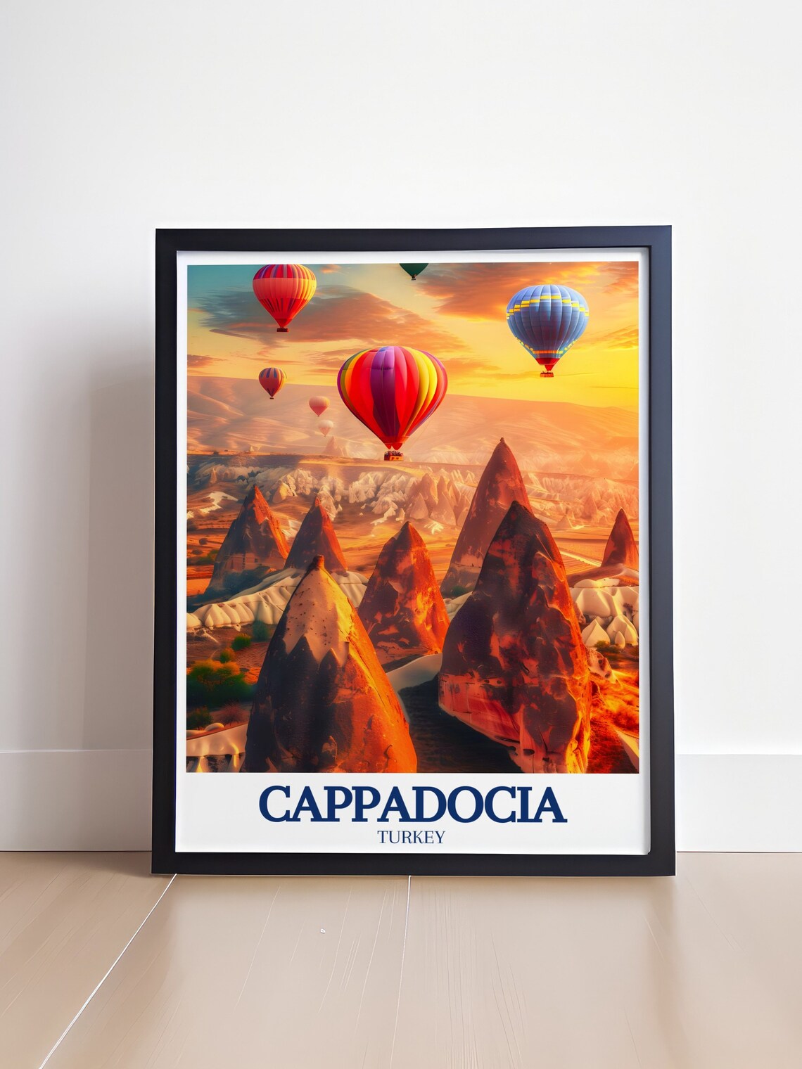 Cappadocia Art Collection Fairy Chimneys And Balloon Trip Art Cappadocia Travel Print Fairy Chimneys And Hot Air Balloon Trip Poster - Image 4